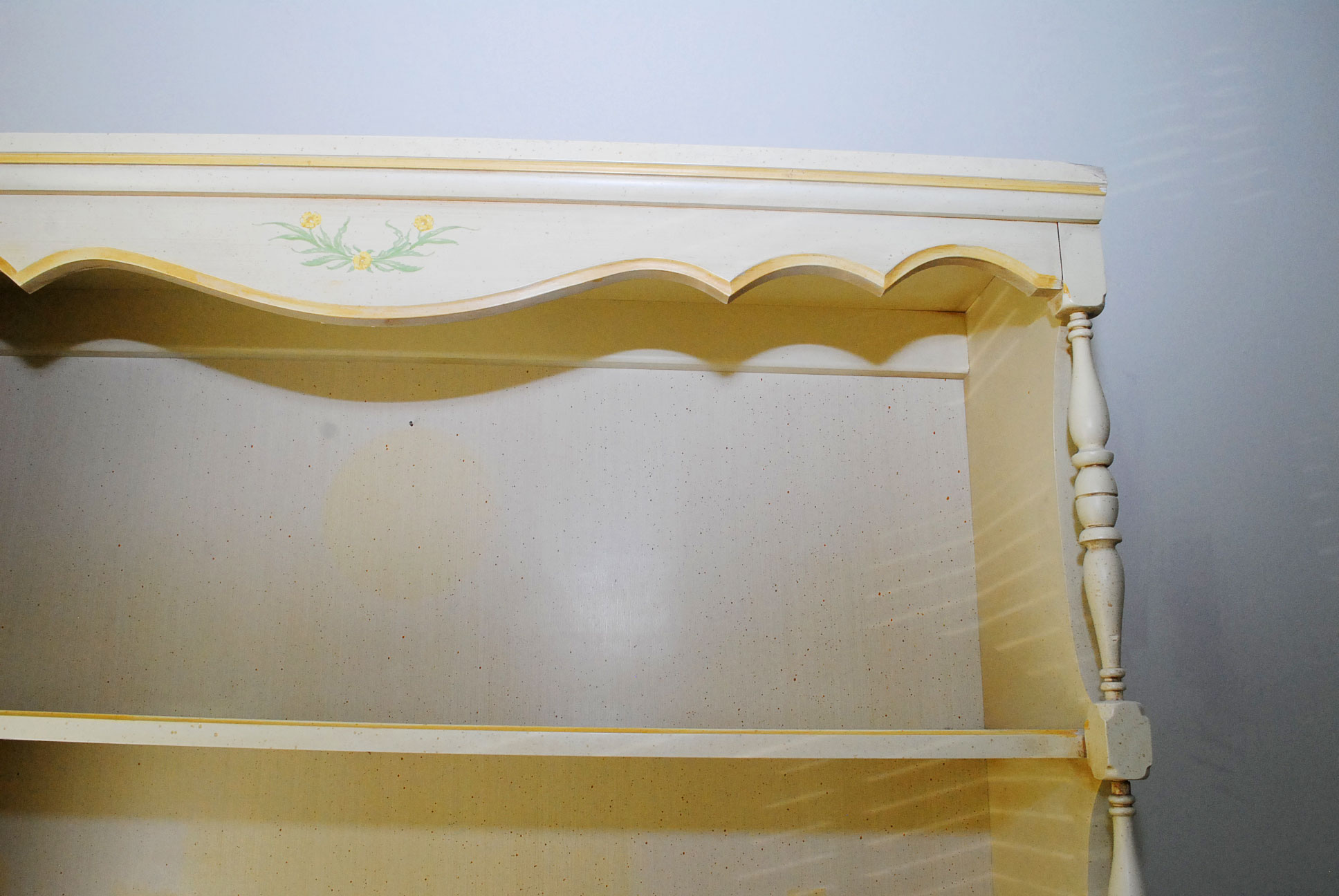 Painted French Provincial Chest With Bookcase and Desk With Chair by Broyhill