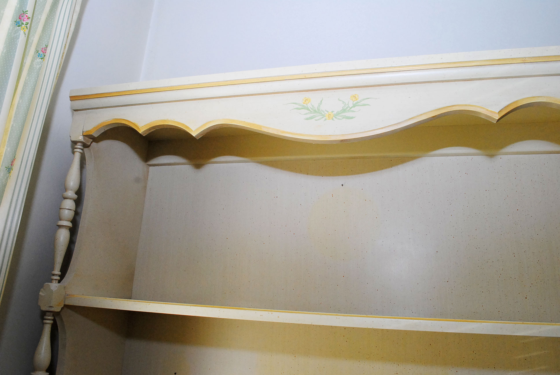 Painted French Provincial Chest With Bookcase and Desk With Chair by Broyhill