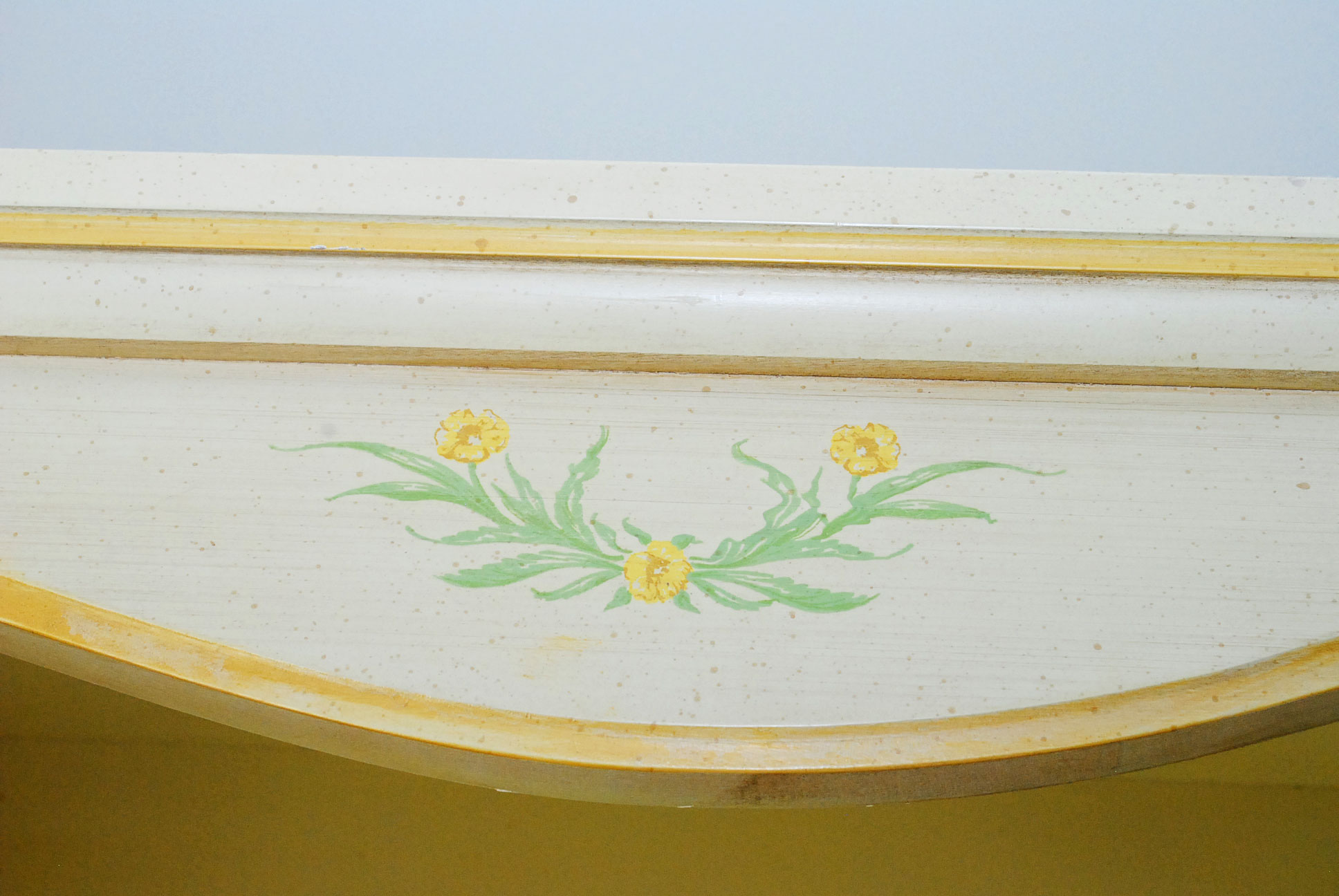 Painted French Provincial Chest With Bookcase and Desk With Chair by Broyhill