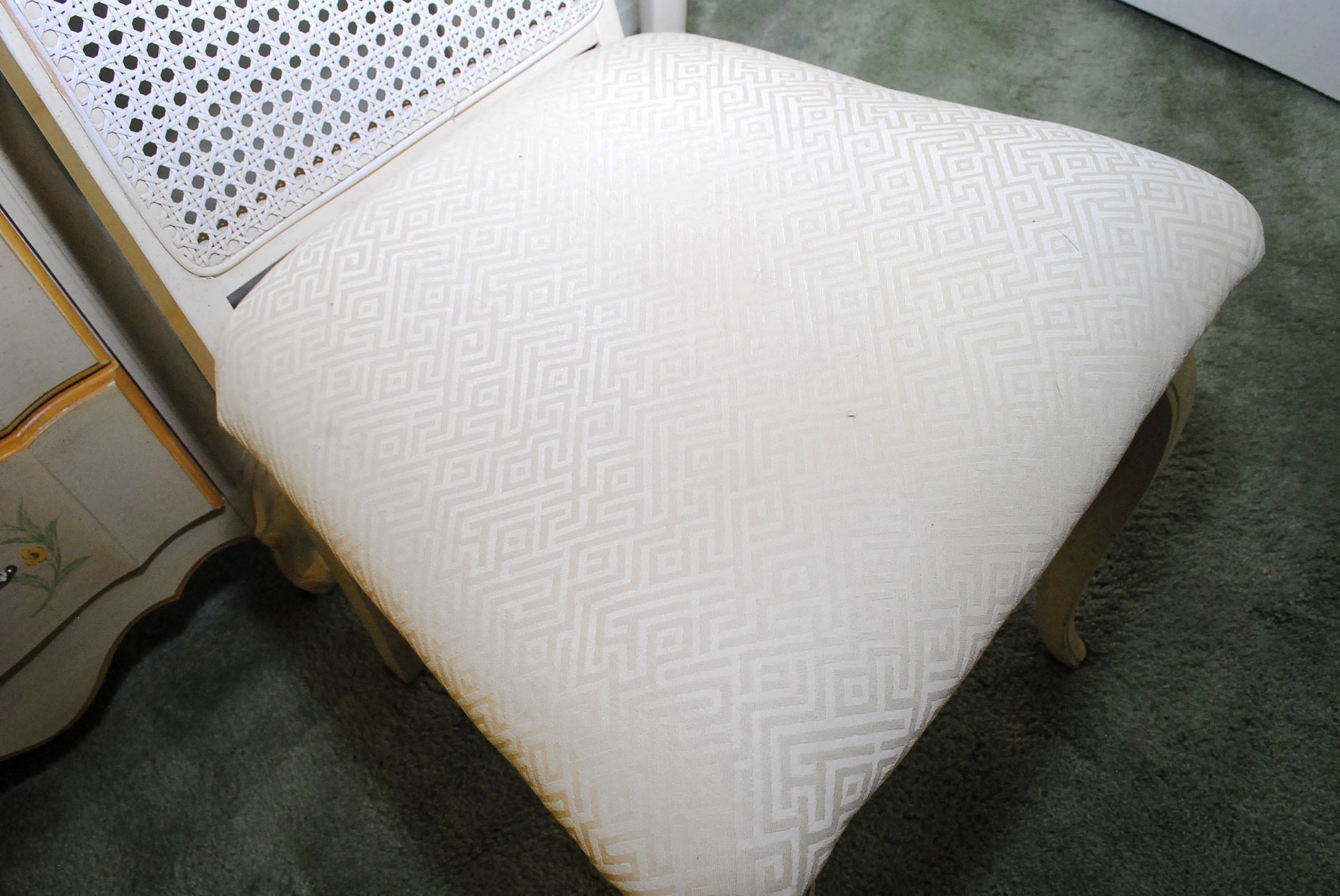 Painted French Provincial Chest With Bookcase and Desk With Chair by Broyhill