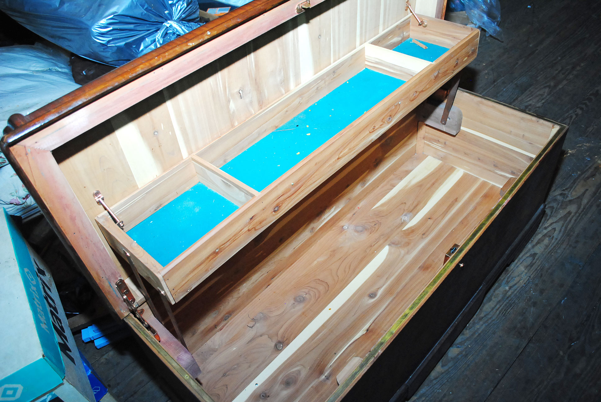 Vintage Art Deco Style Waterfall Cedar Chest