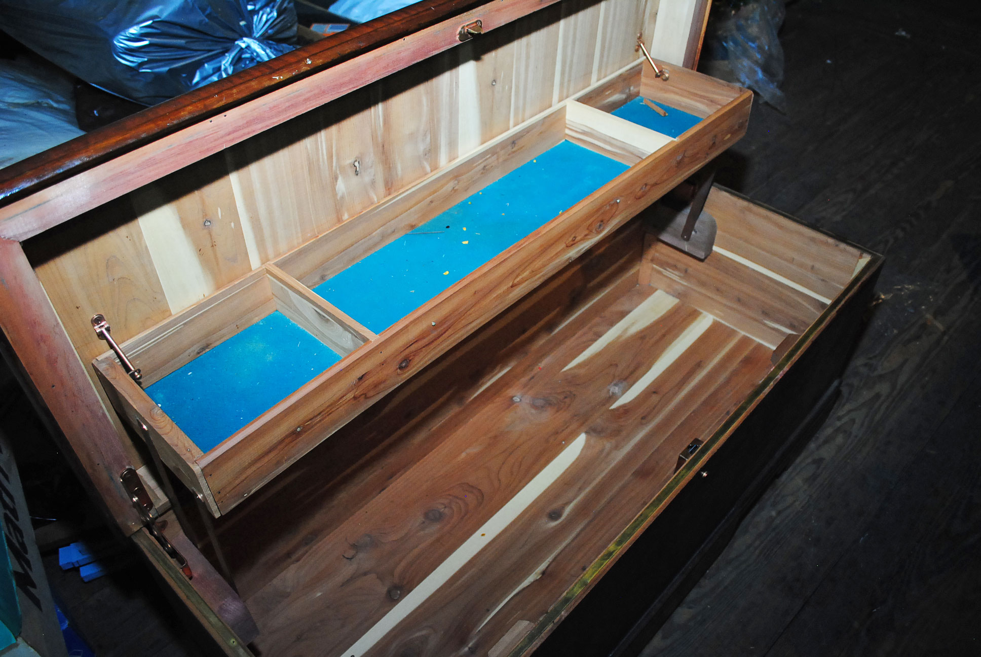 Vintage Art Deco Style Waterfall Cedar Chest