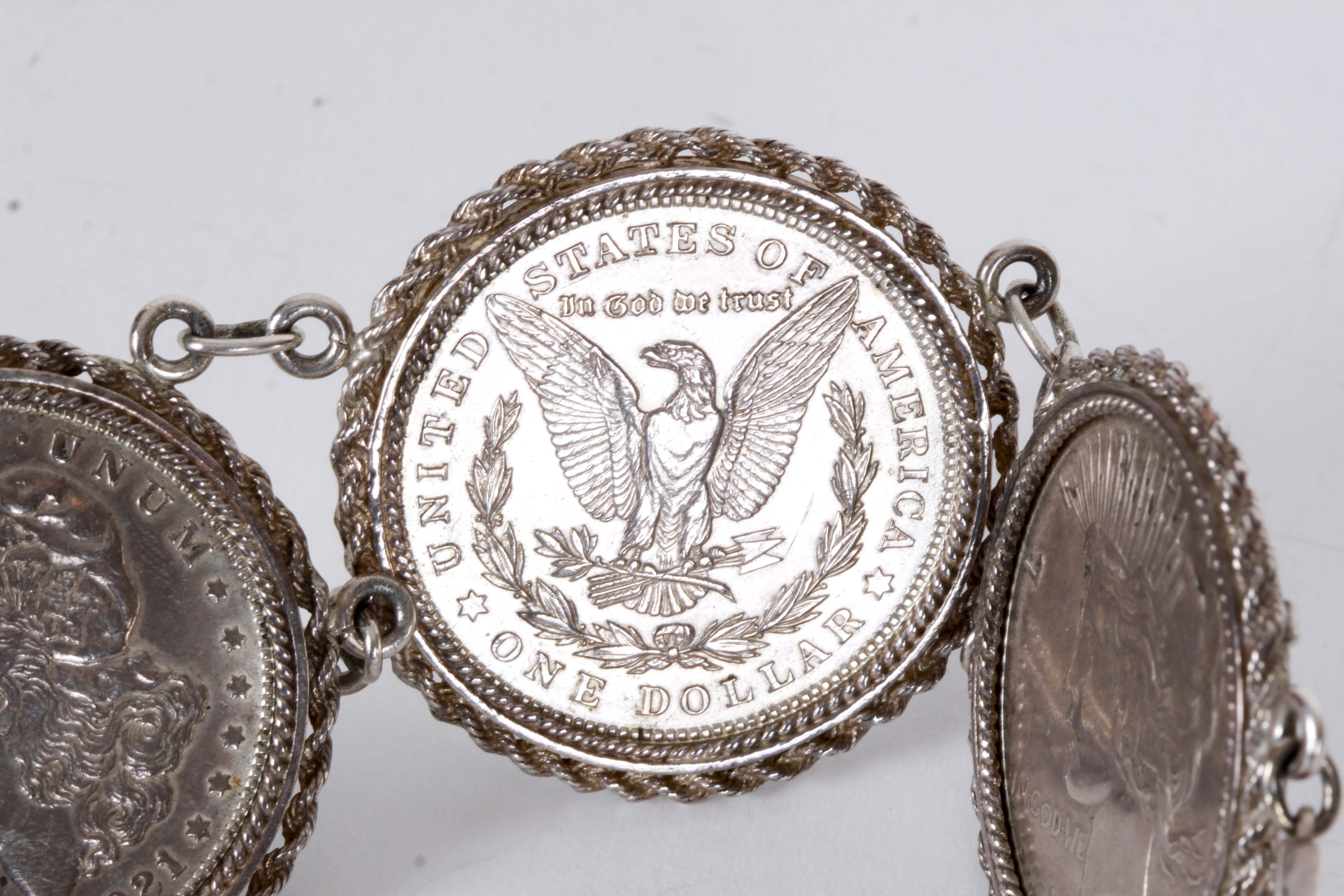 Sterling Silver Coin Bracelet and Pendant Necklace