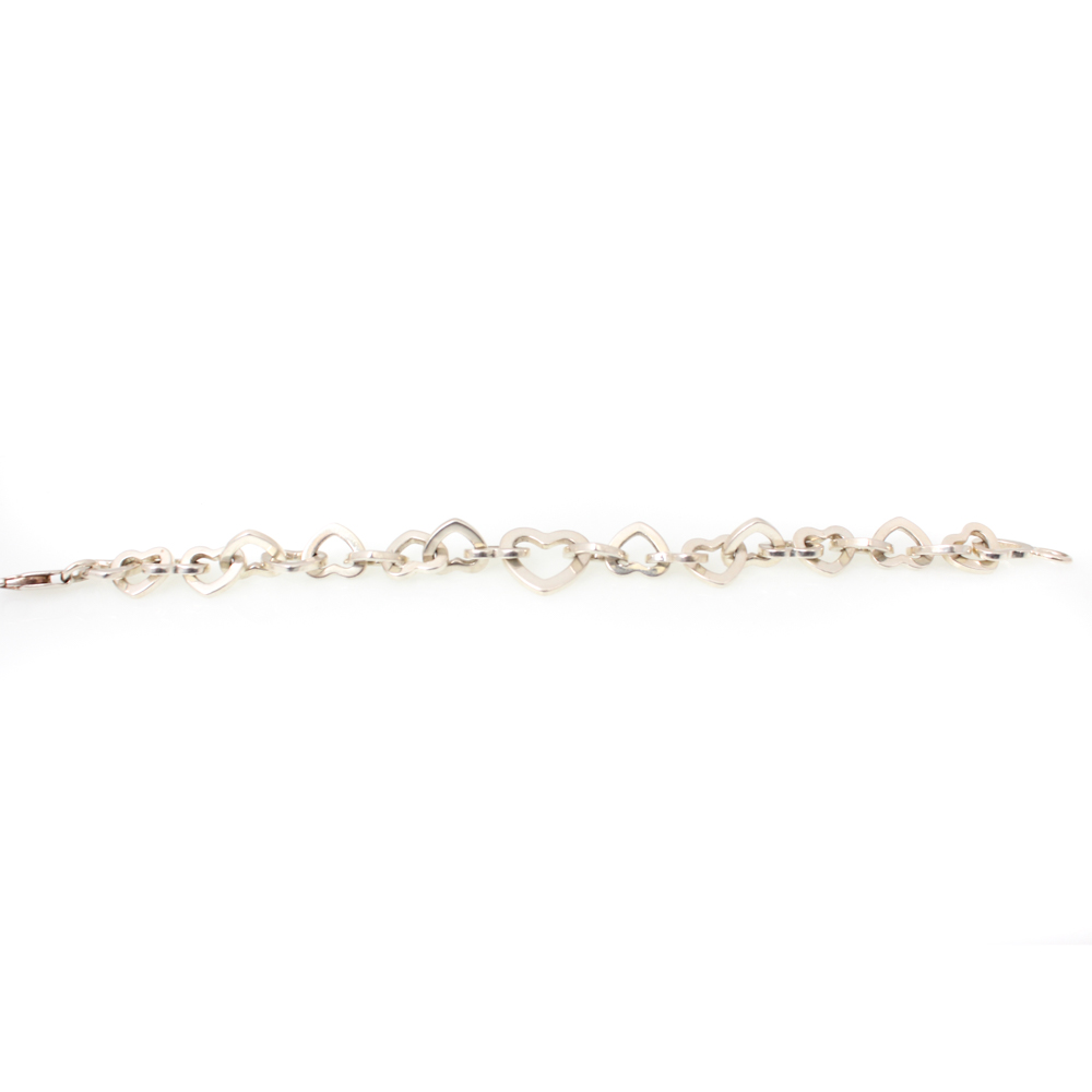Sterling Silver Heart Link Bracelet