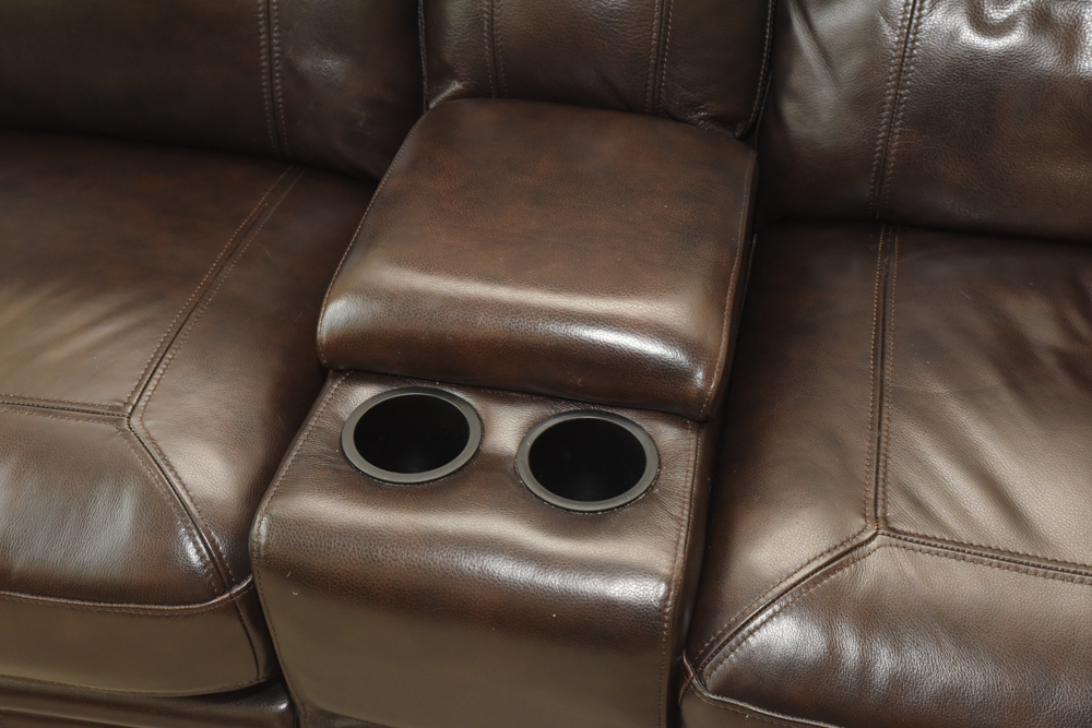 Brown Leather Sectional Sofa by Havertys Furniture