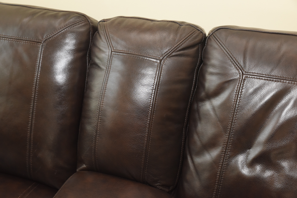 Brown Leather Sectional Sofa by Havertys Furniture