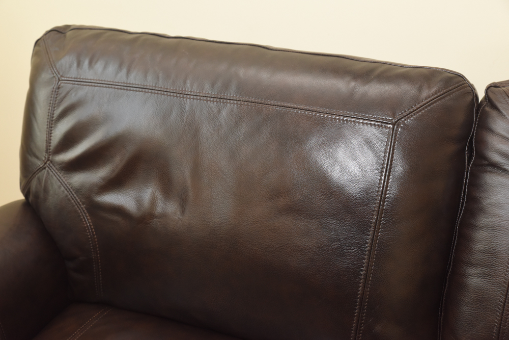 Brown Leather Sectional Sofa by Havertys Furniture