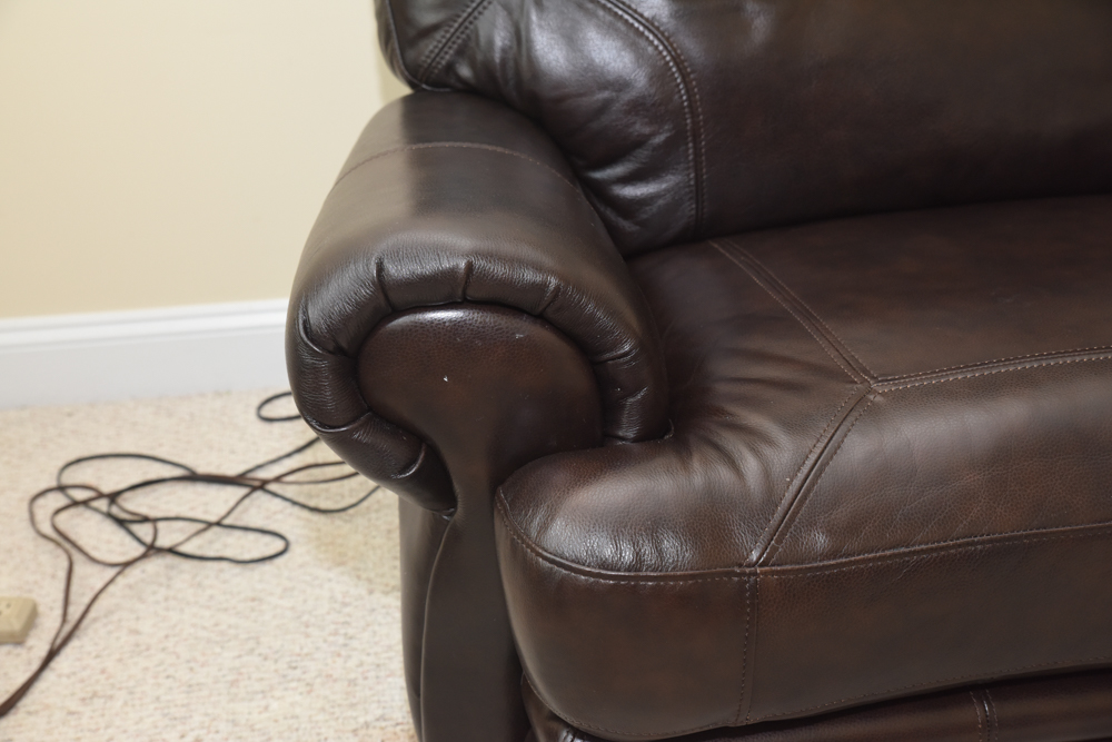 Brown Leather Sectional Sofa by Havertys Furniture