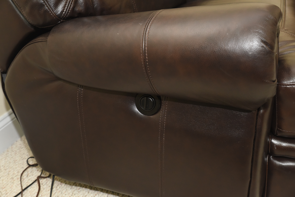 Brown Leather Sectional Sofa by Havertys Furniture