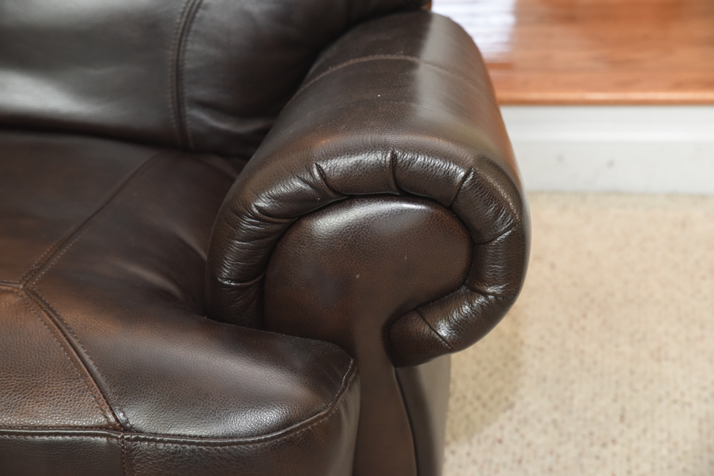 Brown Leather Sectional Sofa by Havertys Furniture