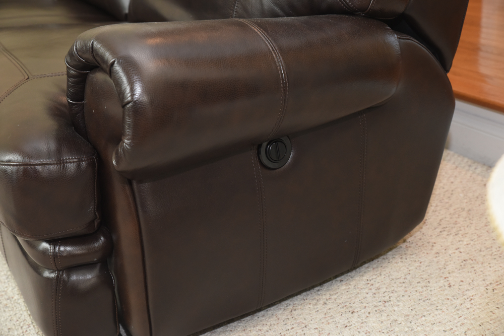 Brown Leather Sectional Sofa by Havertys Furniture