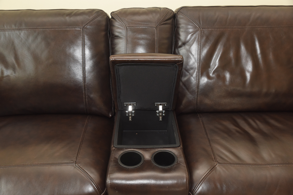 Brown Leather Sectional Sofa by Havertys Furniture