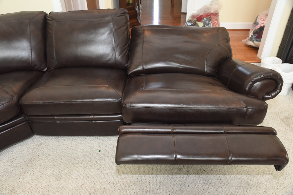 Brown Leather Sectional Sofa by Havertys Furniture