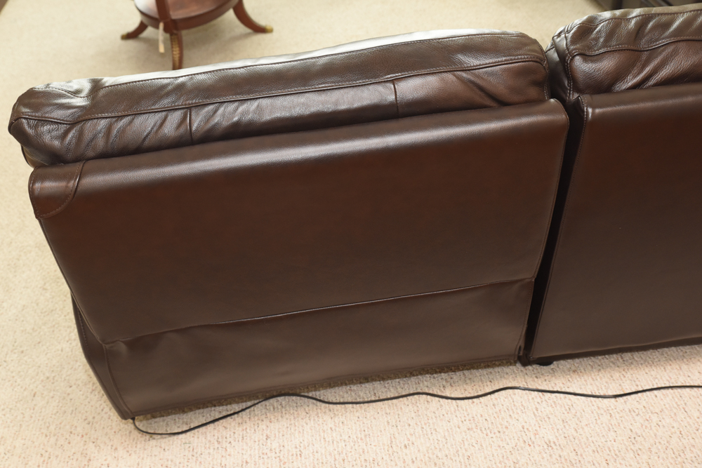 Brown Leather Sectional Sofa by Havertys Furniture