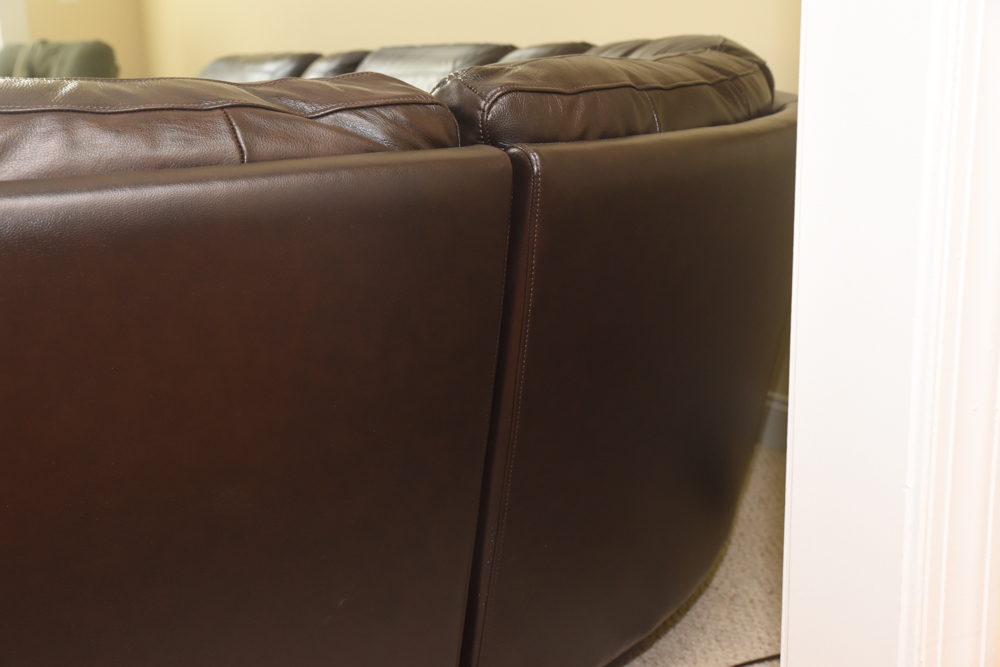 Brown Leather Sectional Sofa by Havertys Furniture