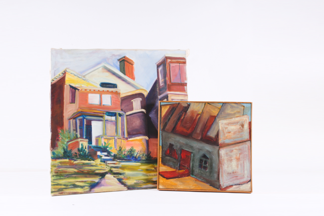 Pair of Vintage Brian Traeger Oil on Canvas Paintings