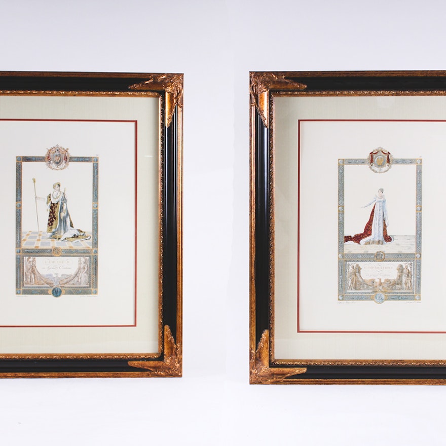 Pair of Framed Offset Lithographs after Pierre Audouin