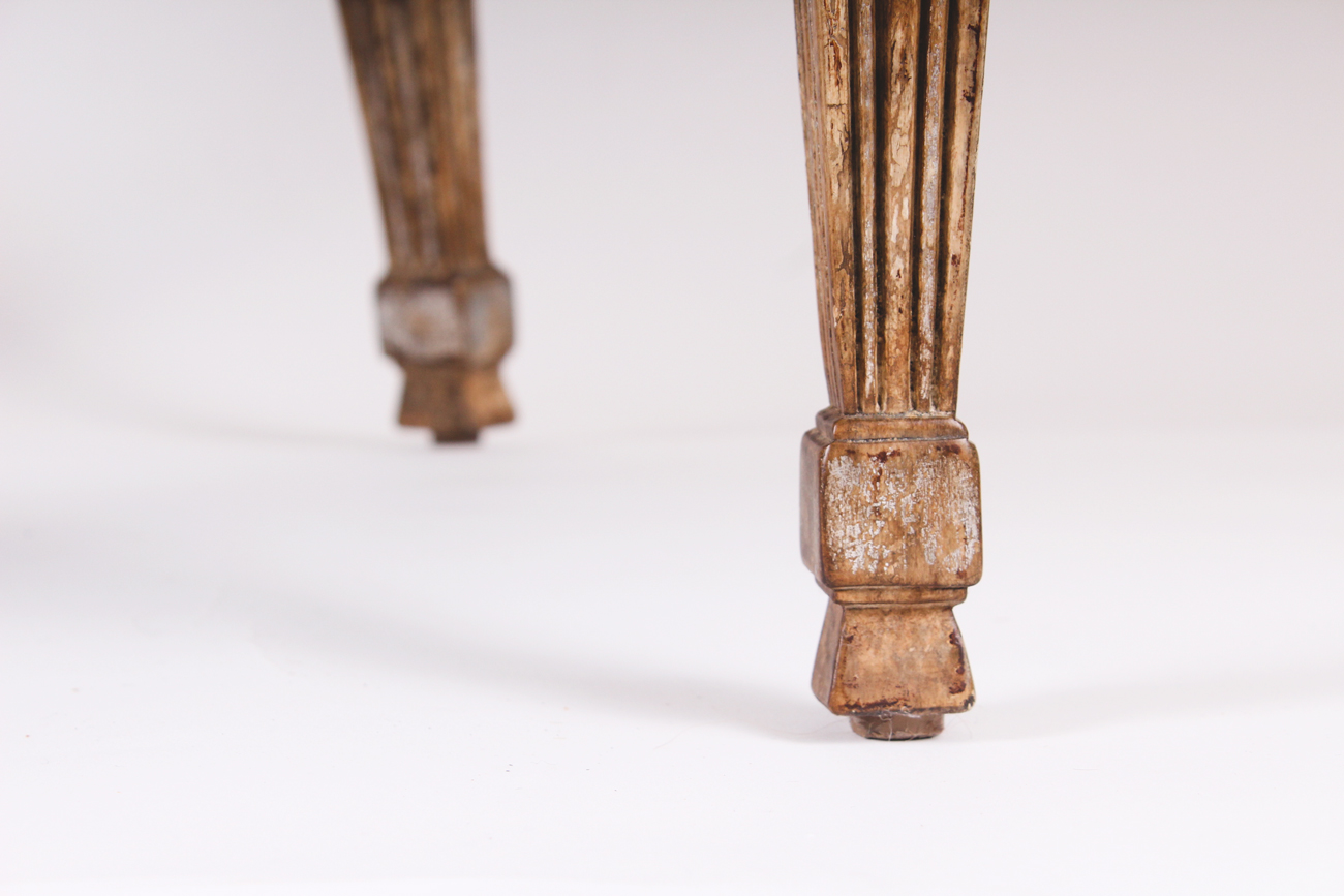 Set of Eight Louis XVI Style Dining Chairs with Red Velvet Upholstery