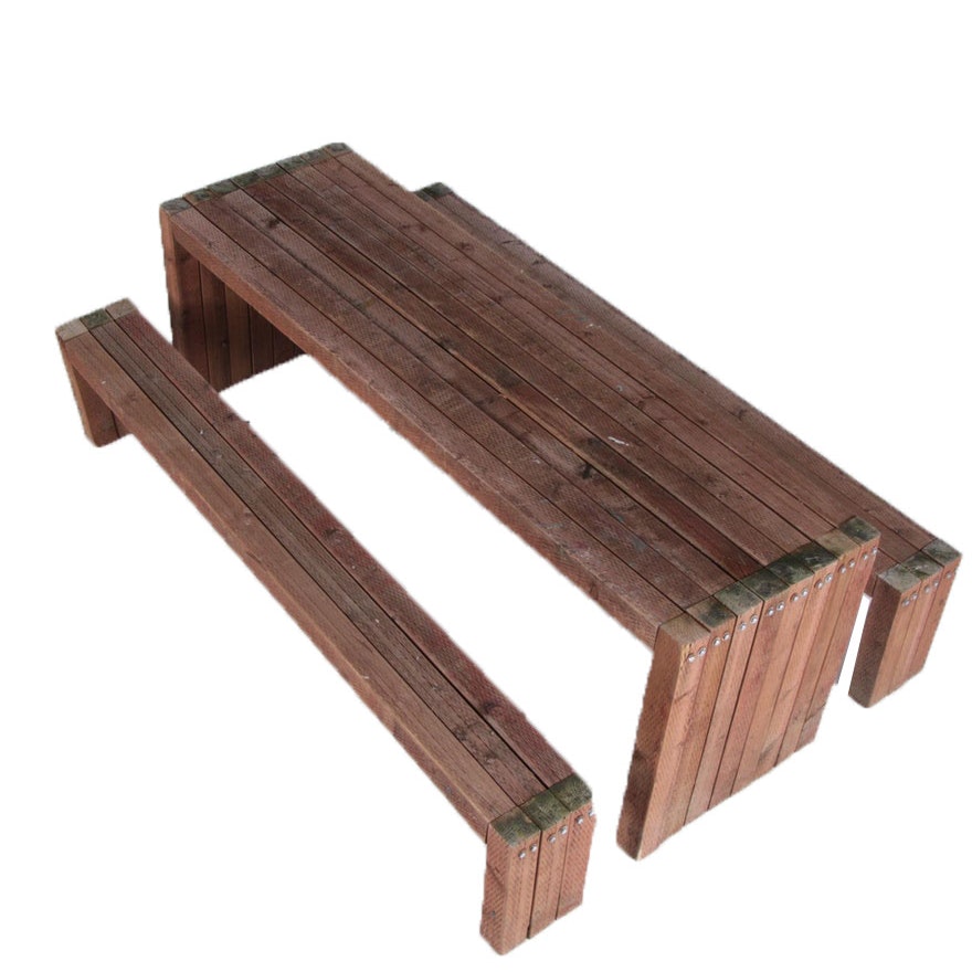 Outdoor  Teak Wooden Table with Benches