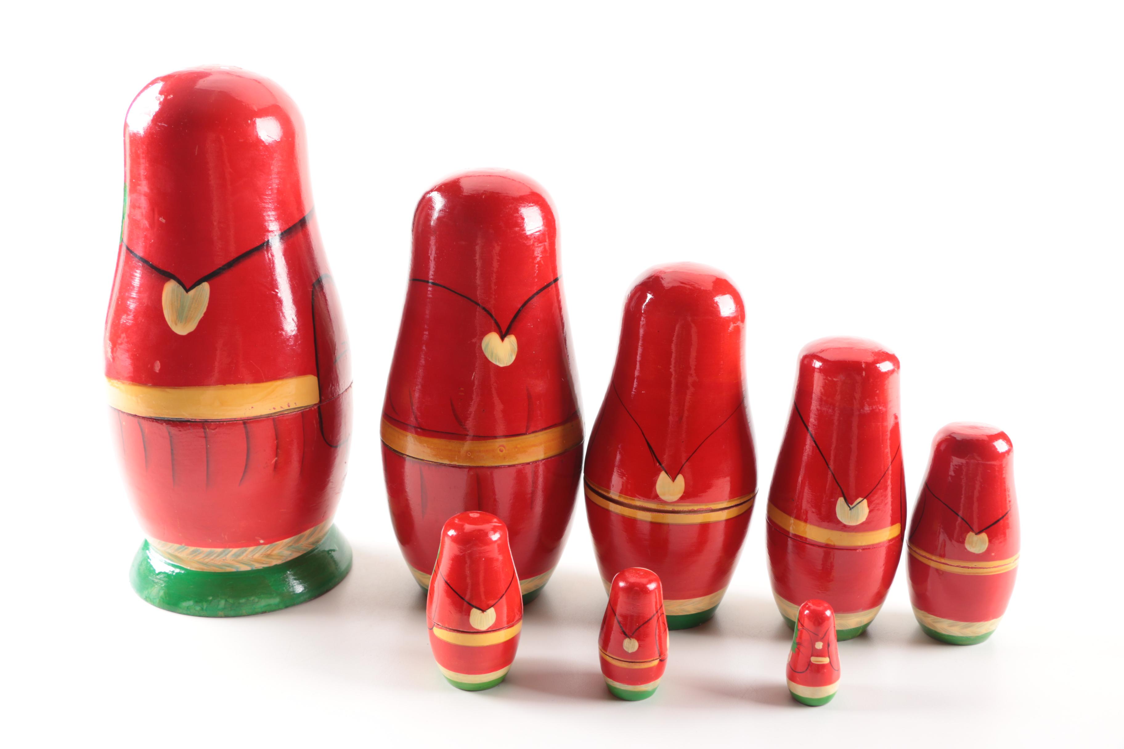 Traditional and Santa Matryoshka Nesting Dolls