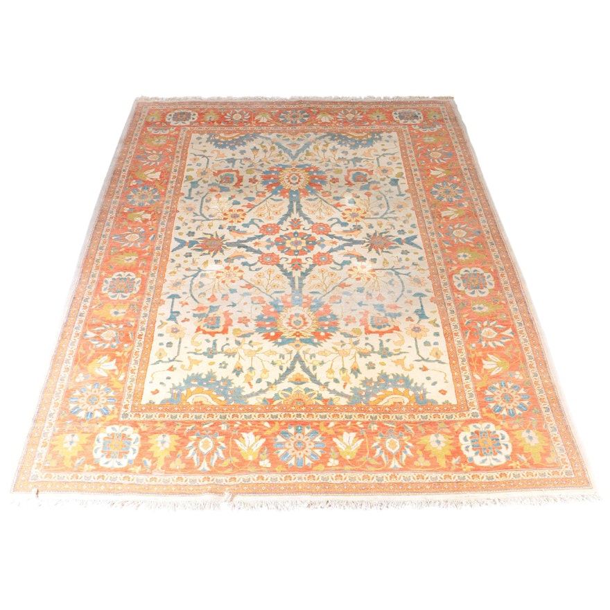 Hand-Knotted Oushak Style Area Rug