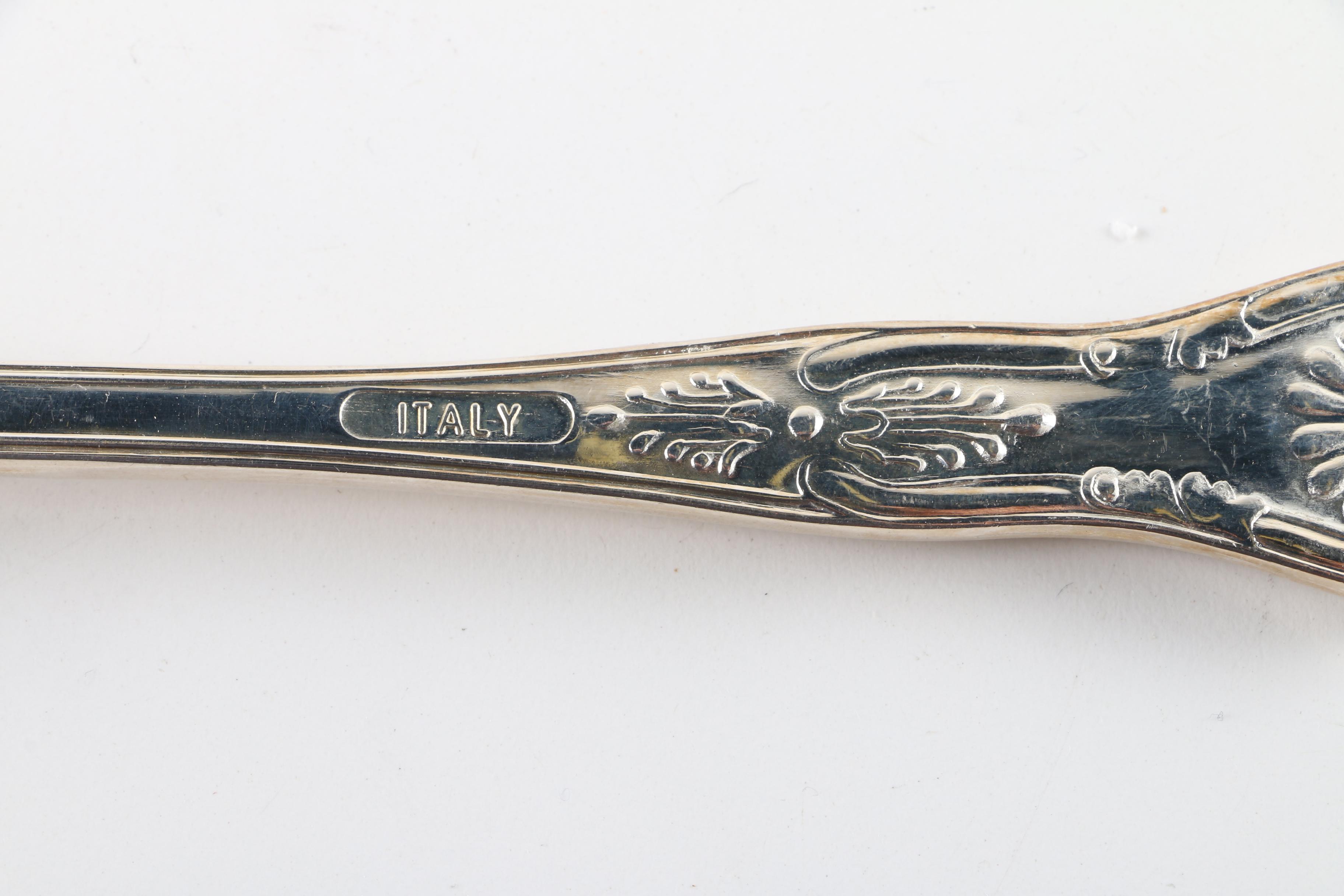 English and Italian Repoussé  Silver Plate Serving Utensils