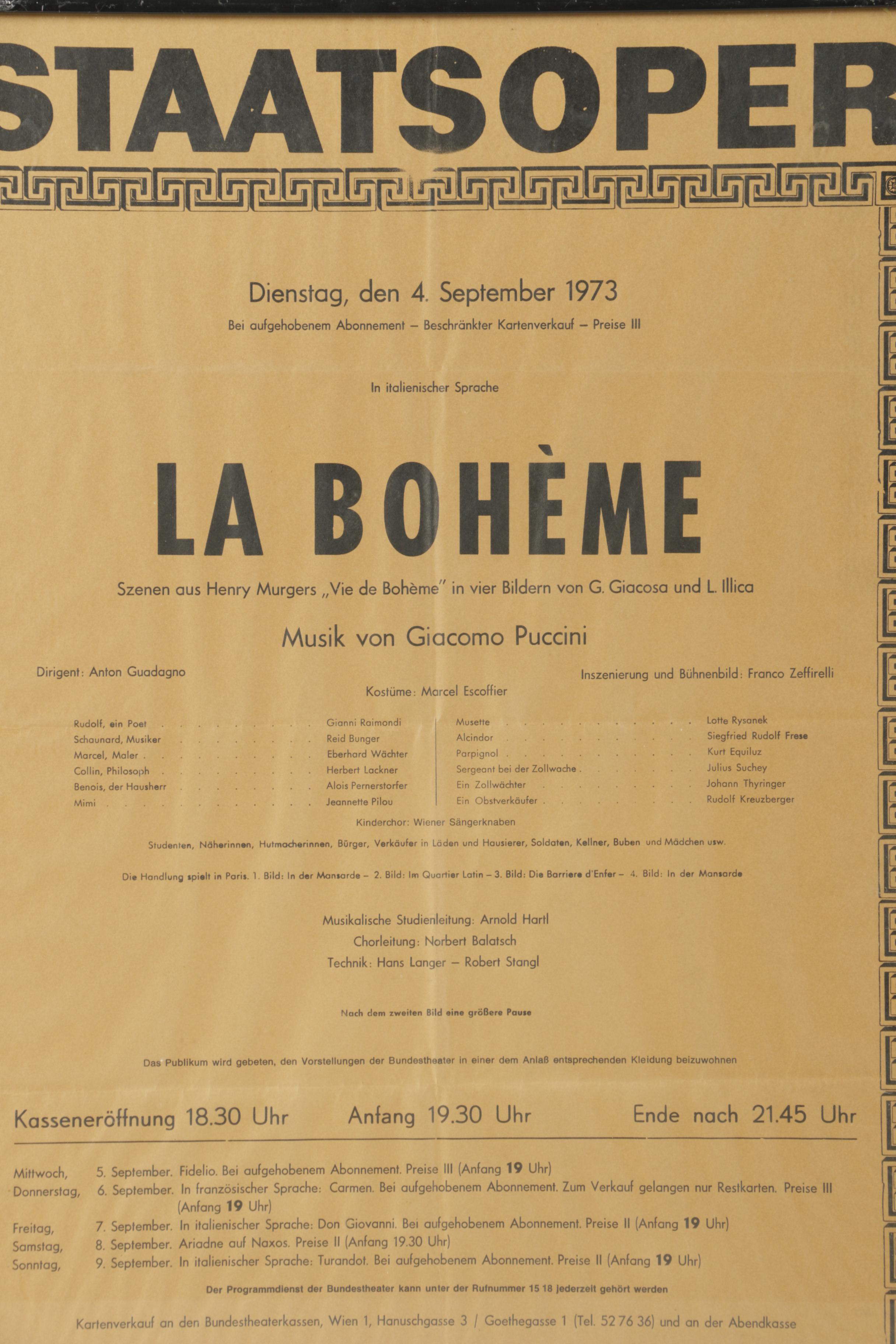 1973 Vienna State Opera Posters