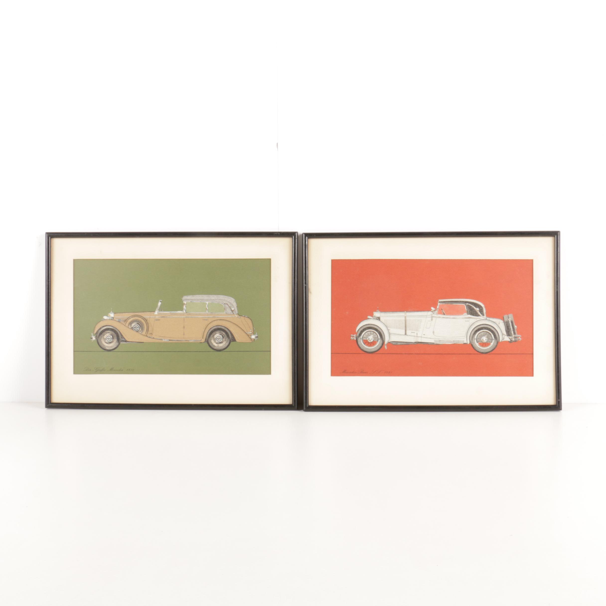 Reproduction Prints of Vintage Mercedes-Benz Cars