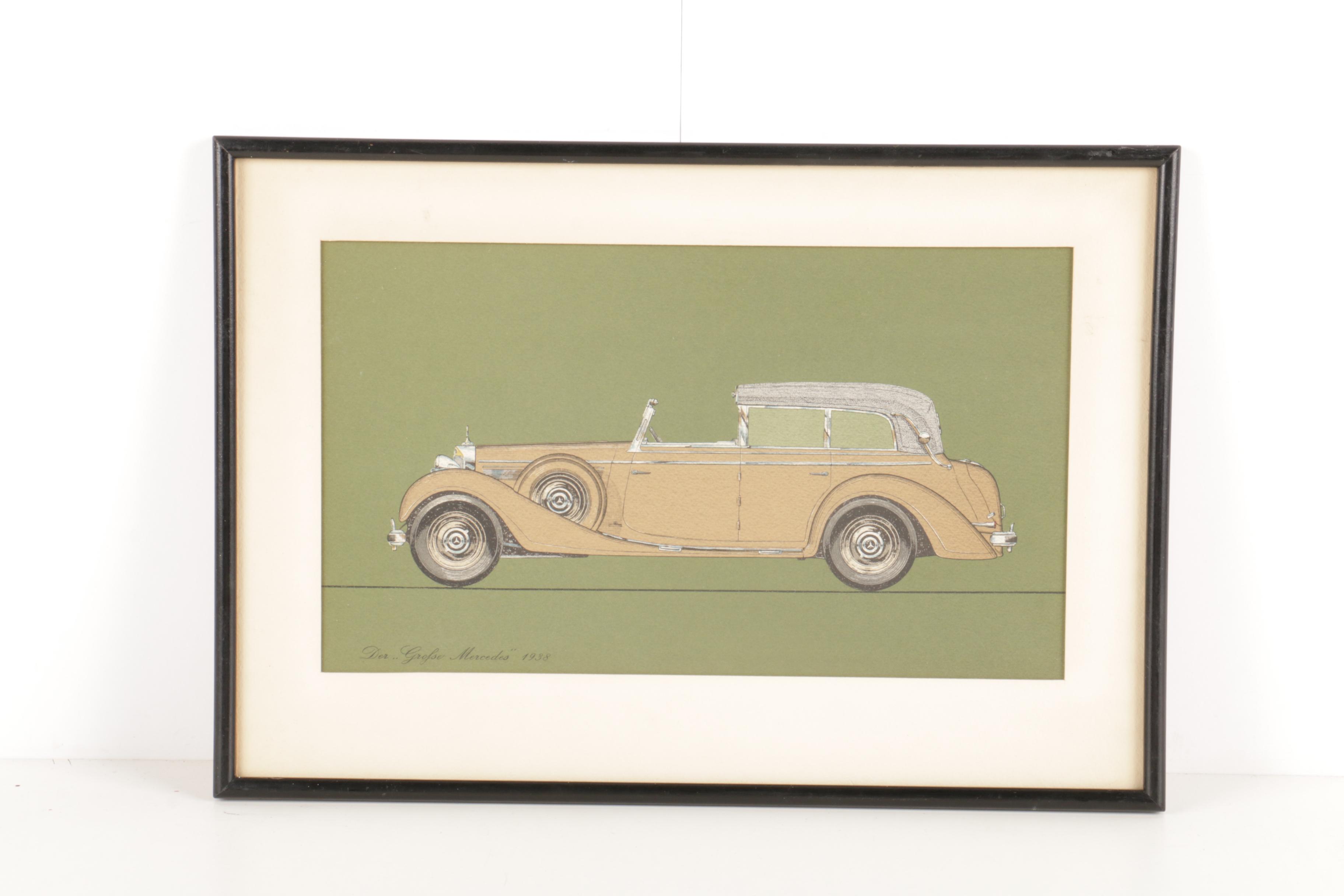 Reproduction Prints of Vintage Mercedes-Benz Cars