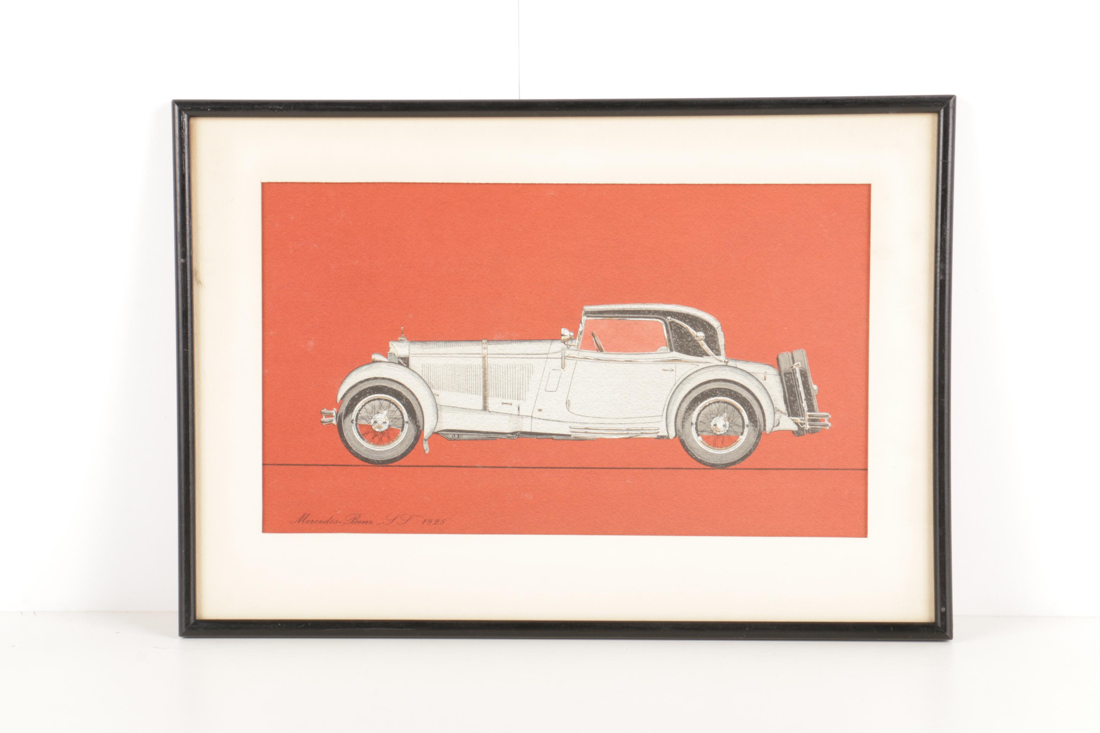 Reproduction Prints of Vintage Mercedes-Benz Cars