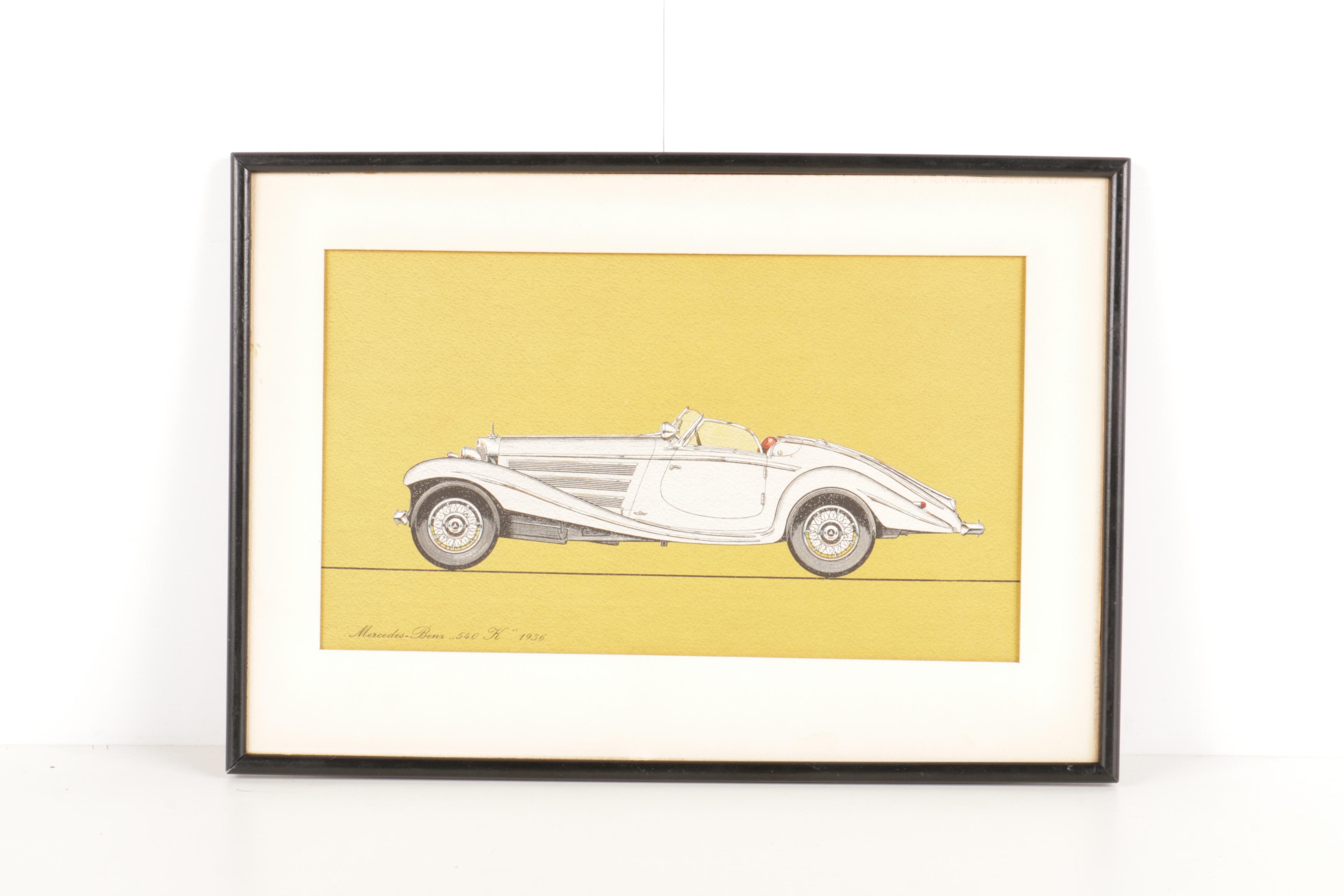 Reproduction Prints of Vintage Mercedes-Benz Cars