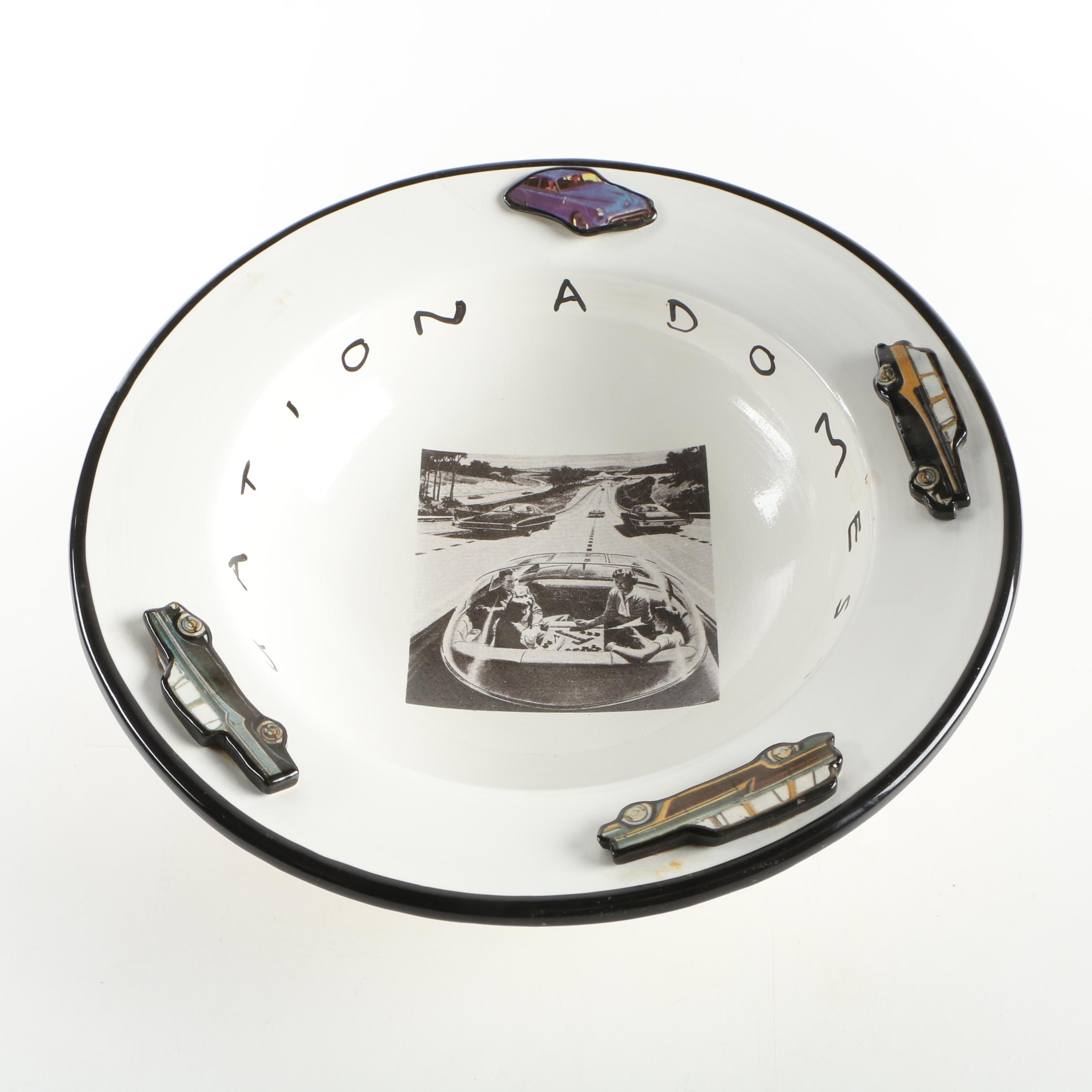 Polly Frizzell Studio Art Pottery Ceramic Bowl "A Domestic Situation"