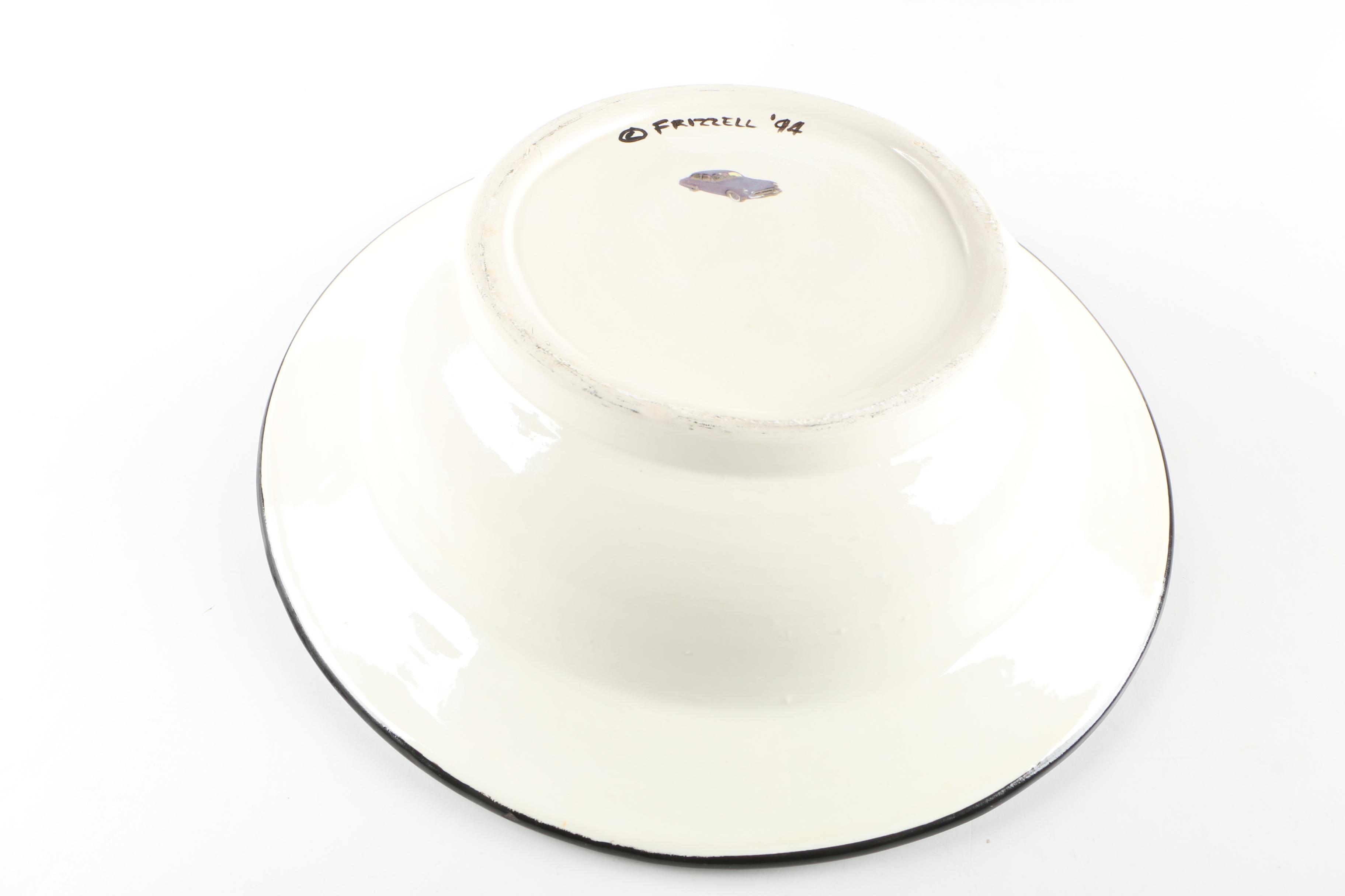 Polly Frizzell Studio Art Pottery Ceramic Bowl "A Domestic Situation"