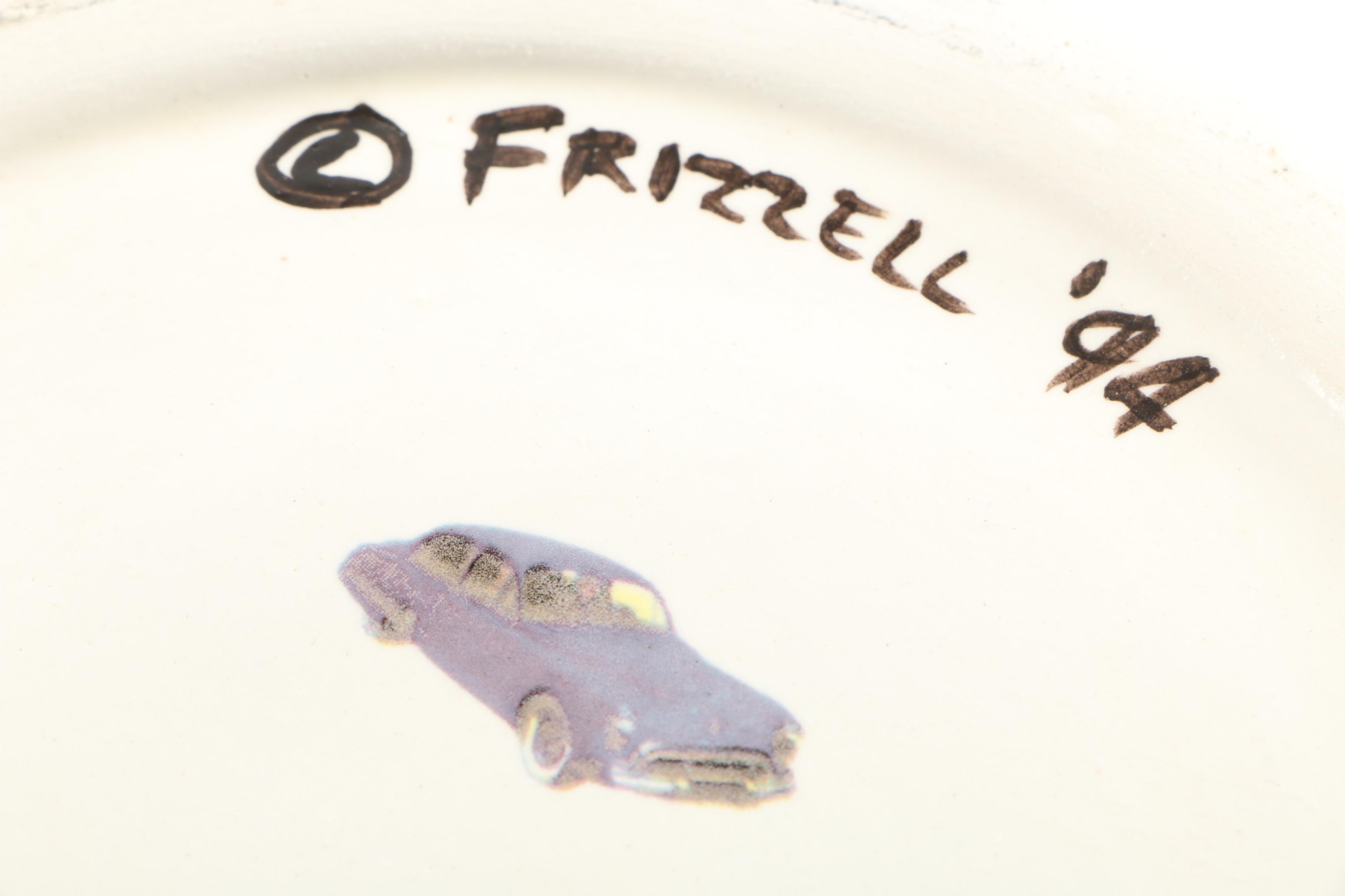 Polly Frizzell Studio Art Pottery Ceramic Bowl "A Domestic Situation"