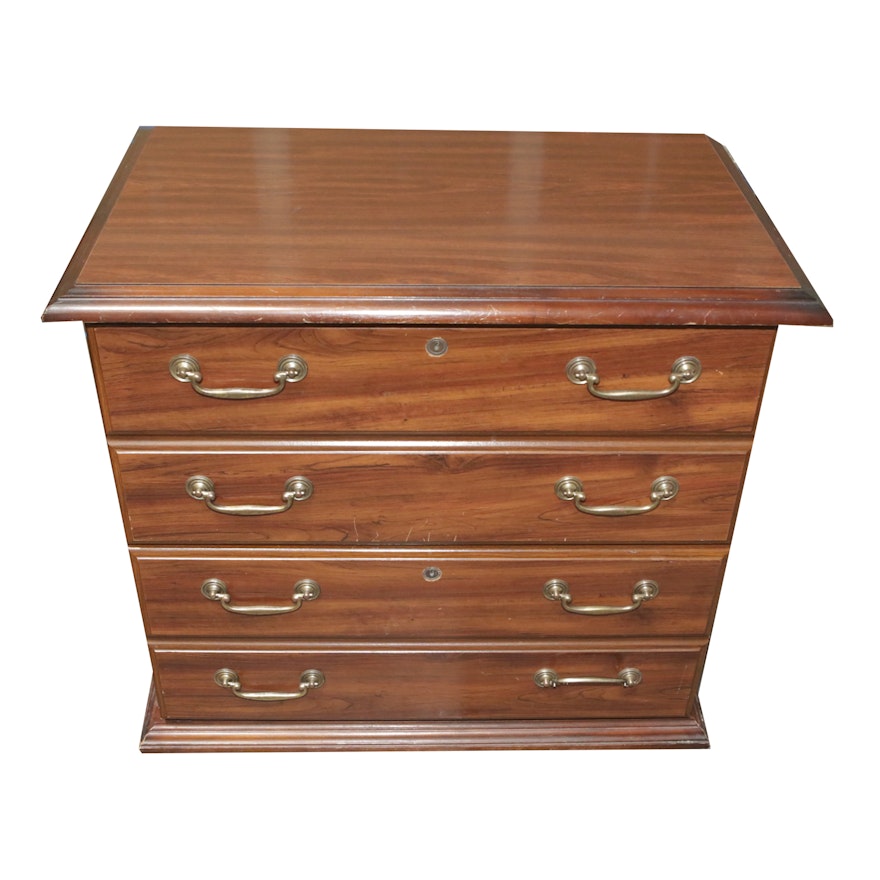 Low Wooden Filing Cabinet