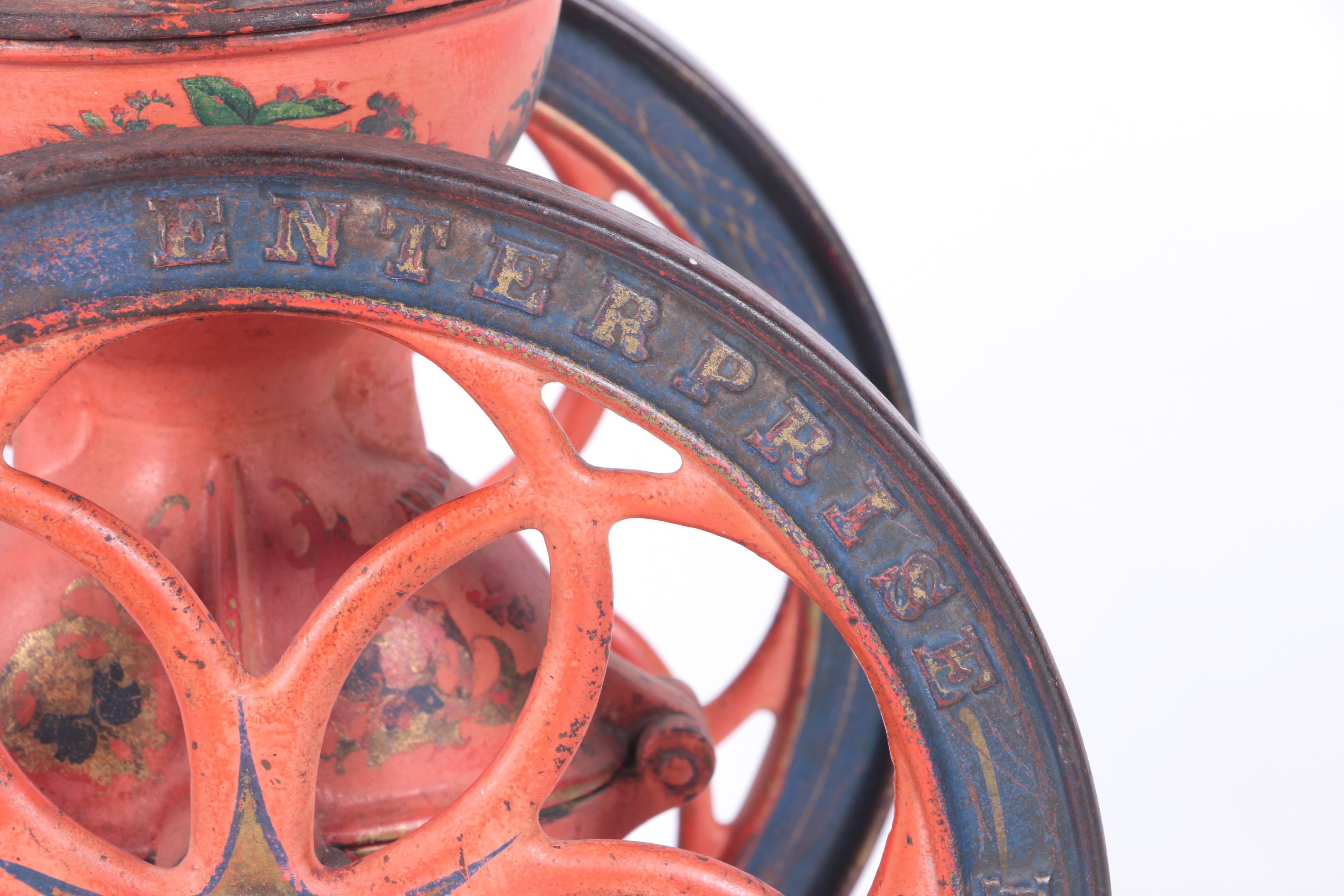 Vintage Enterprise Cast Iron Double Wheel Coffee Mill