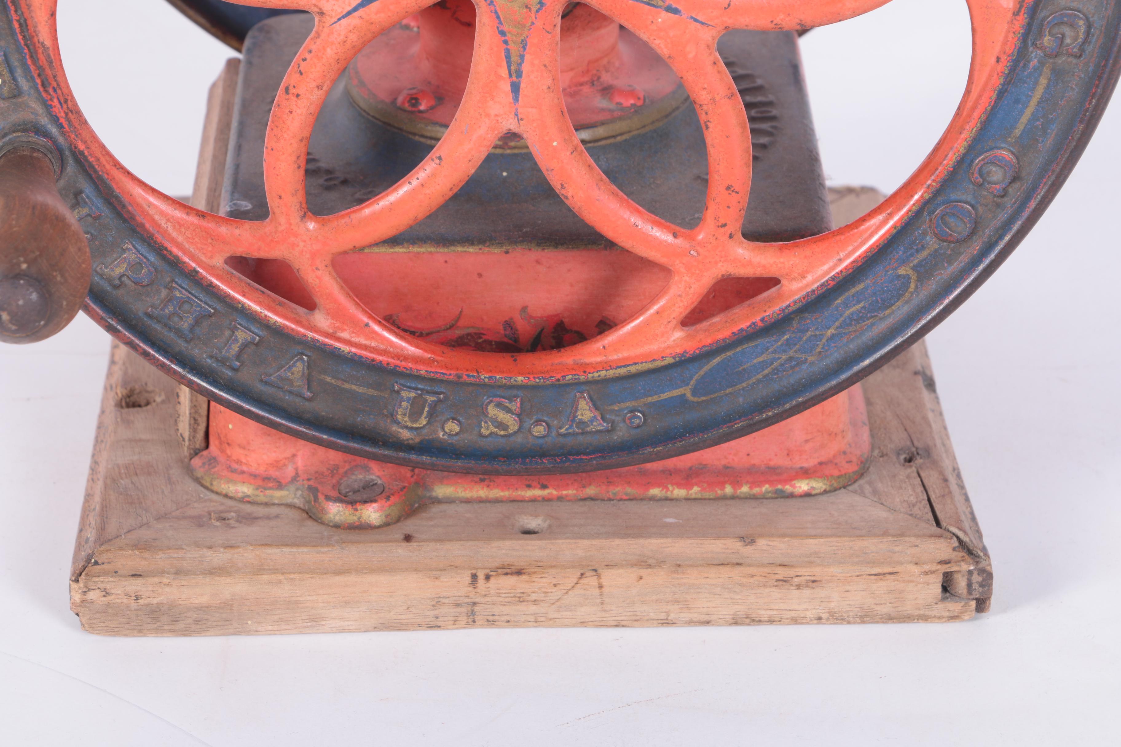 Vintage Enterprise Cast Iron Double Wheel Coffee Mill