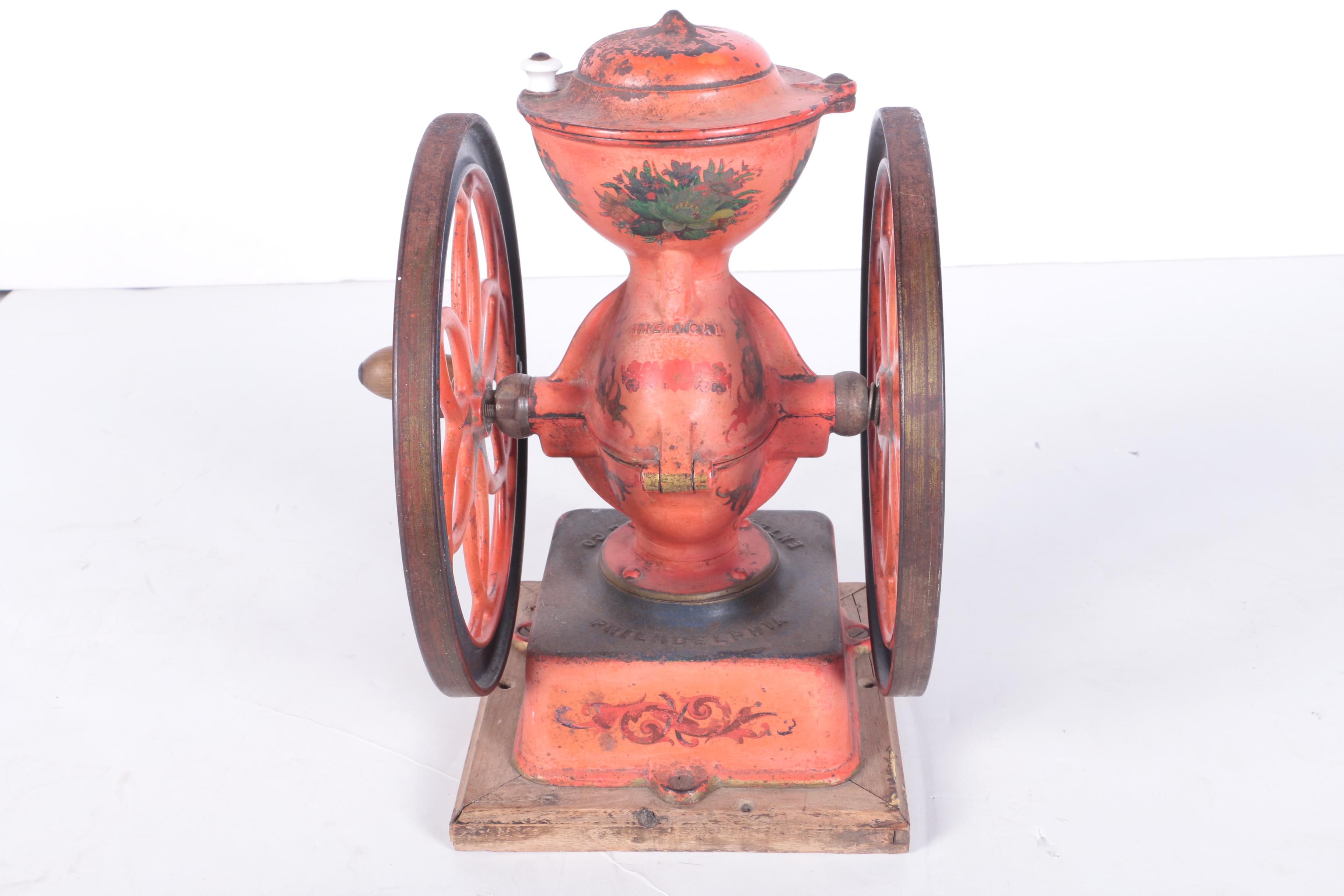 Vintage Enterprise Cast Iron Double Wheel Coffee Mill