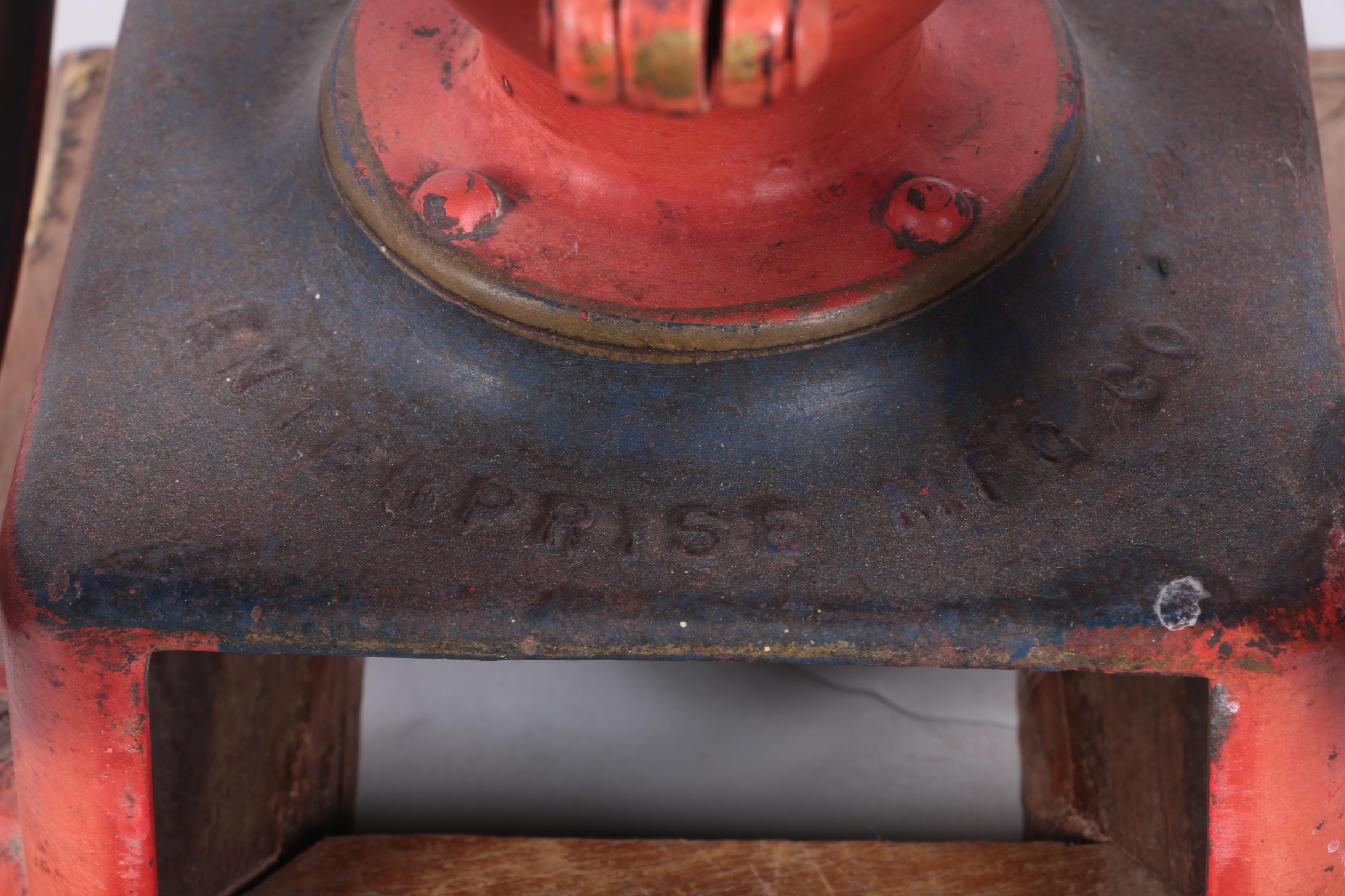 Vintage Enterprise Cast Iron Double Wheel Coffee Mill