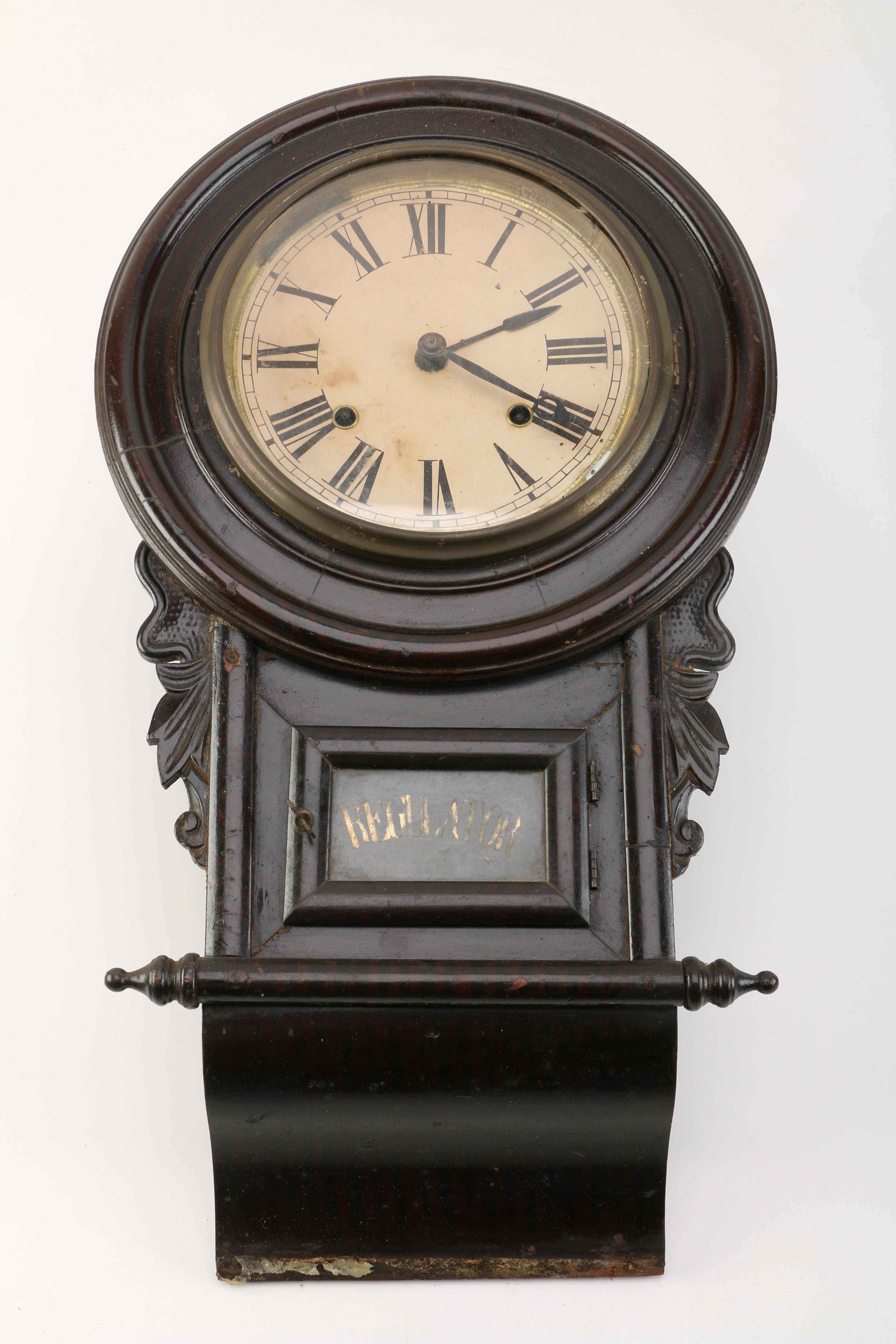 Vintage Wood Regulator Wall Clock