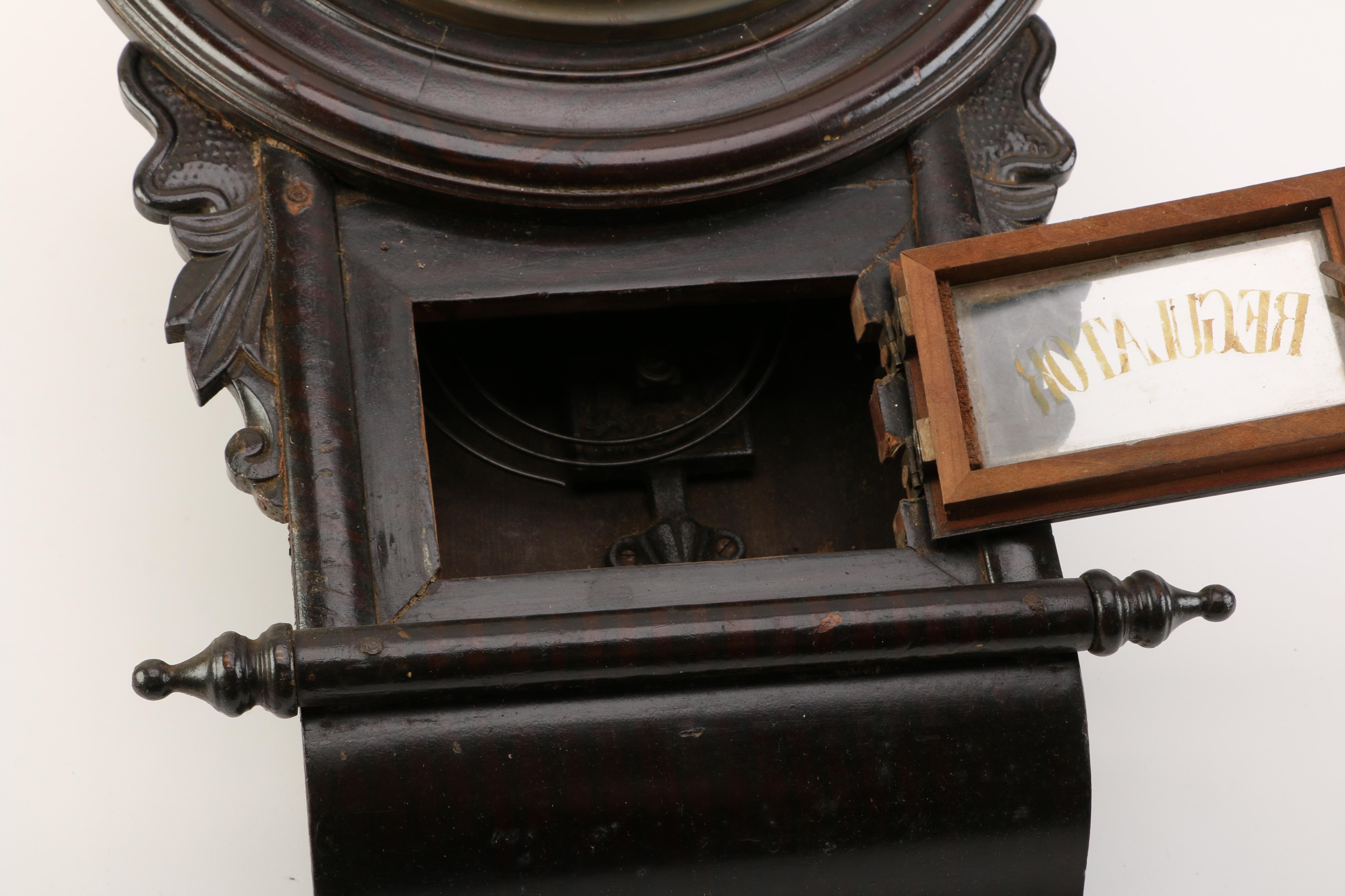 Vintage Wood Regulator Wall Clock