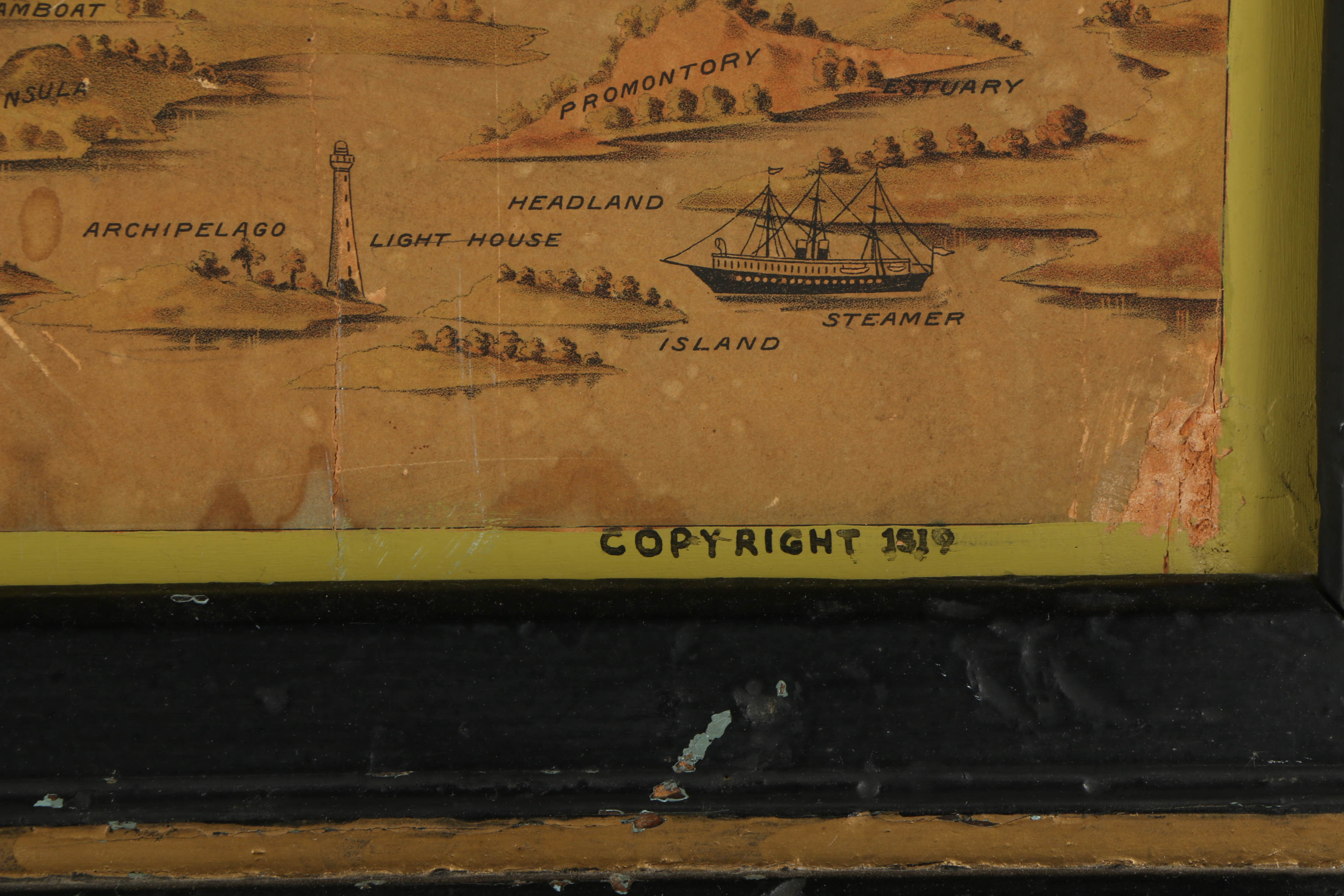 Antique Lithograph Map "Moon's Geographical Definitions"