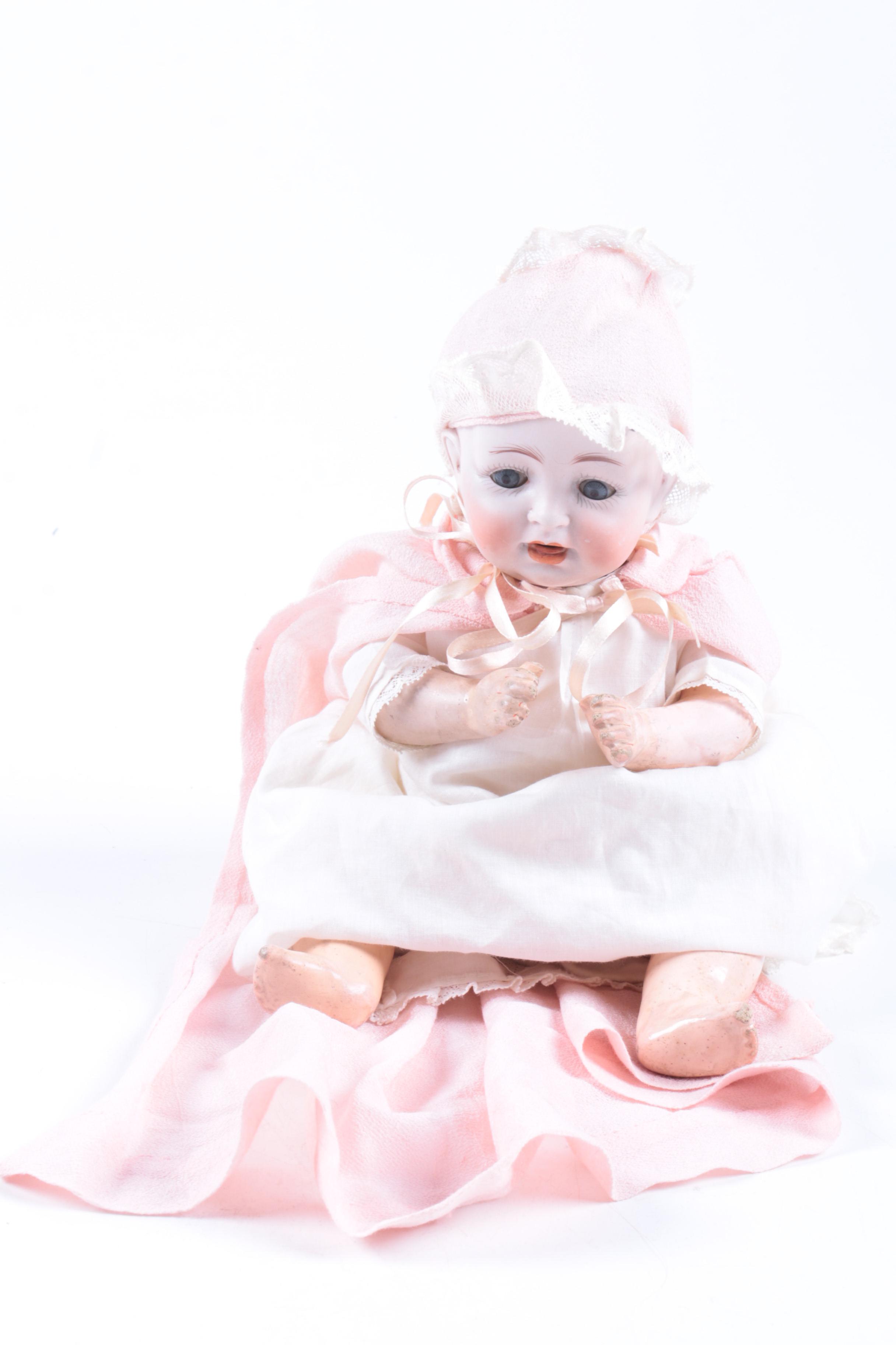 Bisque K&R Dolls and a Bestmaid Kitchen Set