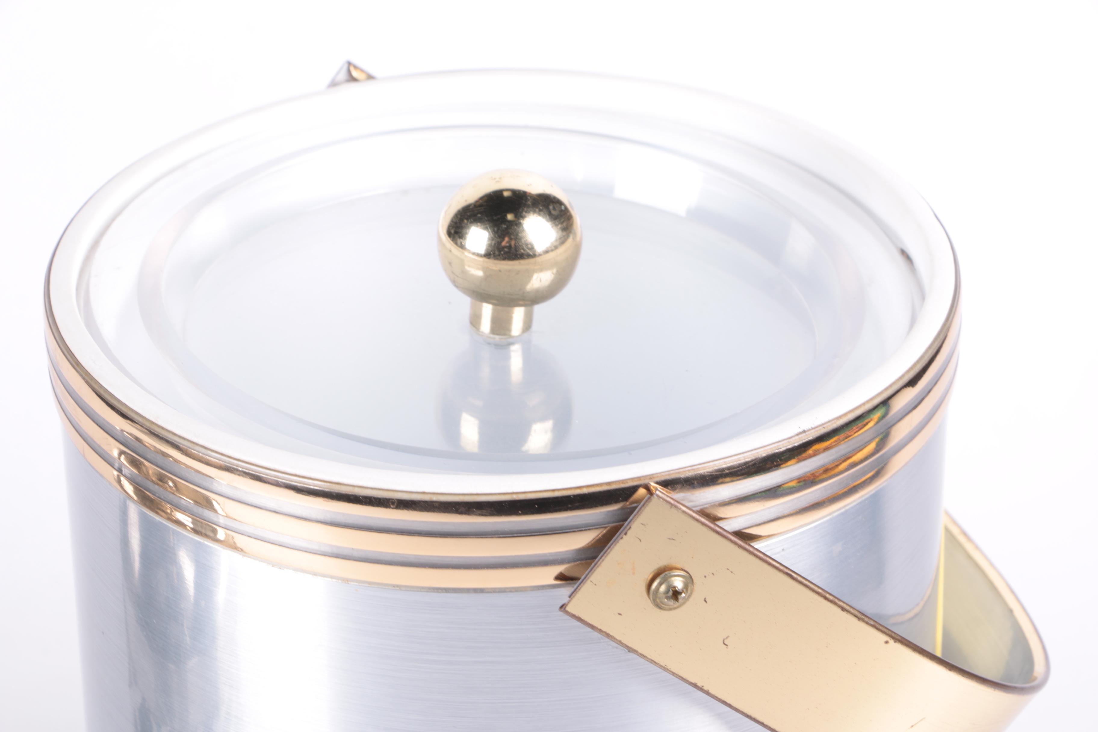 Vintage Georges Briard and Diane Von Furstenberg Metal Ice Buckets