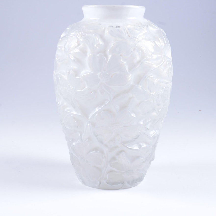 Phoenix and Consolidated Glass Company Molded Glass Floral Vase