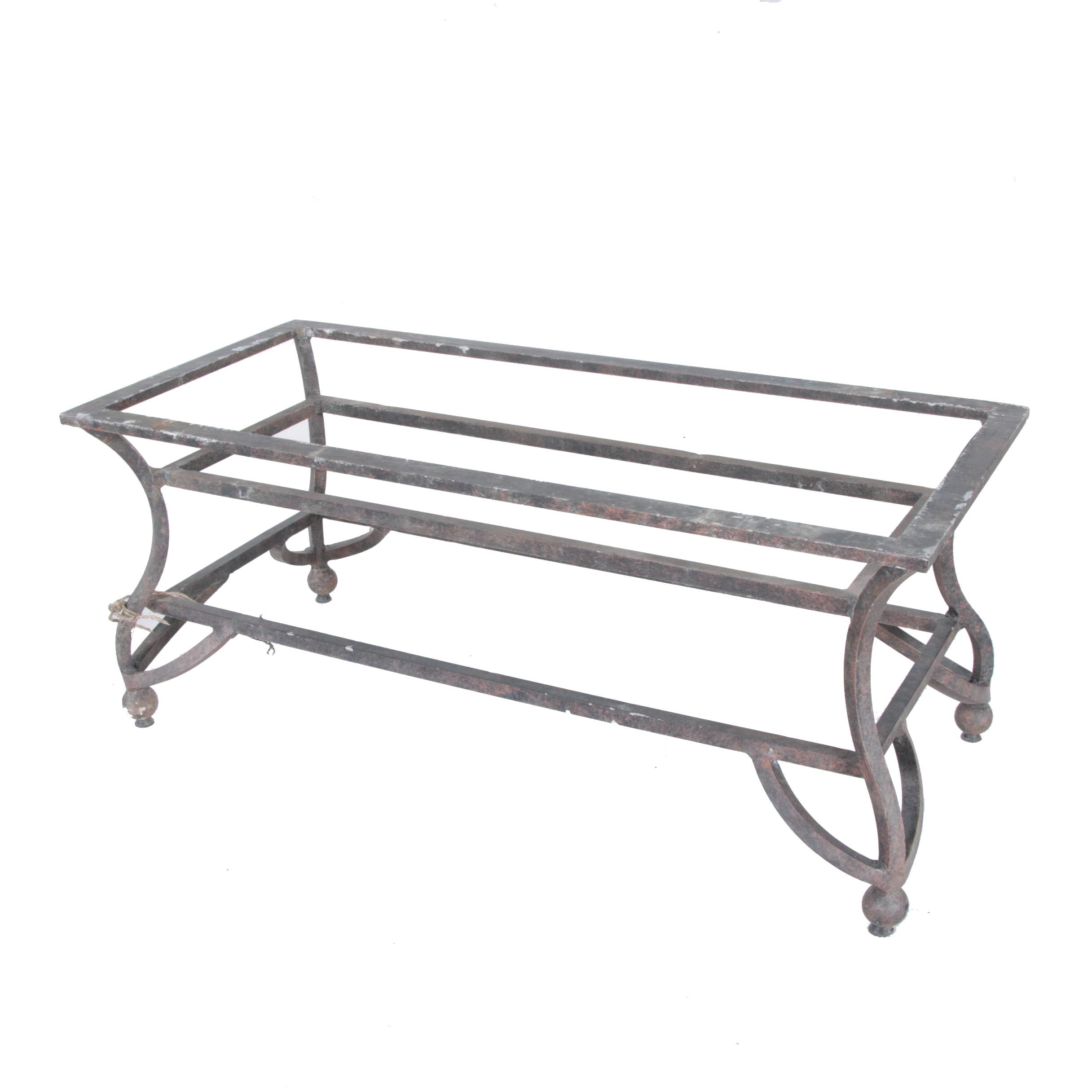 Wrought Iron Patio Table with Ceramic Tile Top