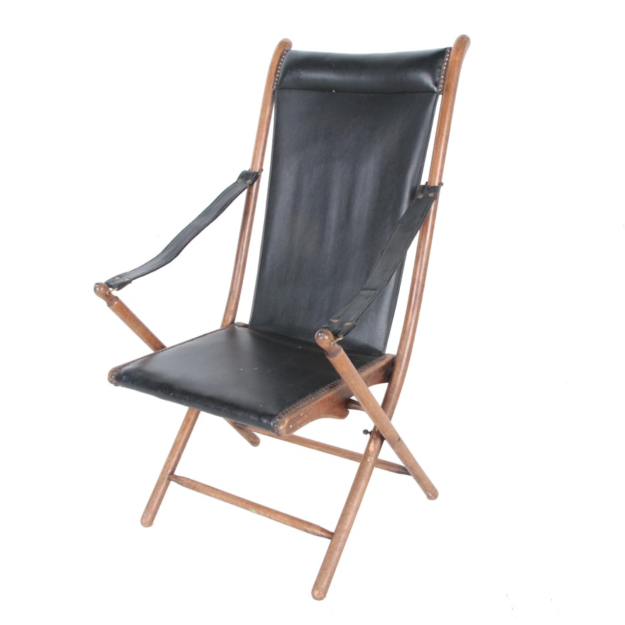 Vintage Leather Folding Chair