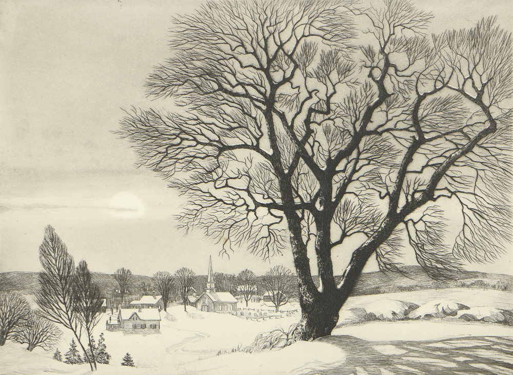 William MacLean Signed Etching on Paper "Silent Night"