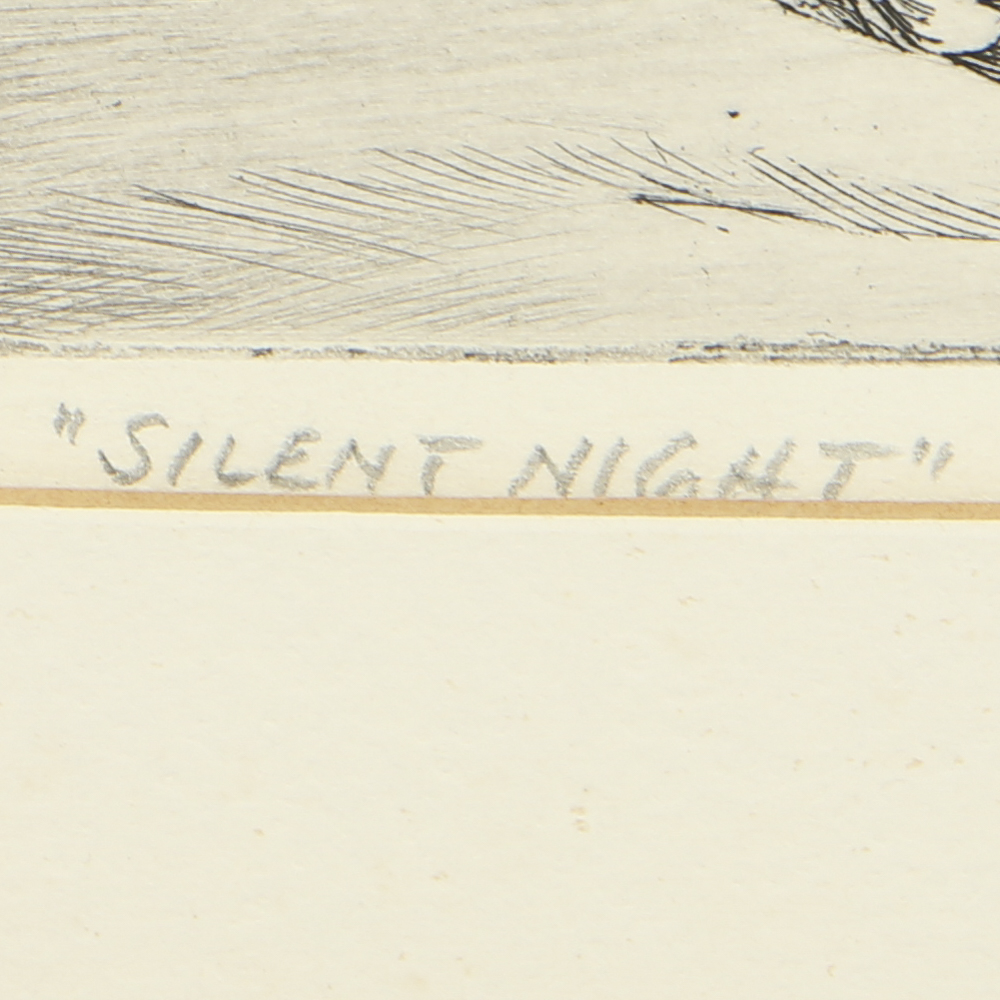 William MacLean Signed Etching on Paper "Silent Night"