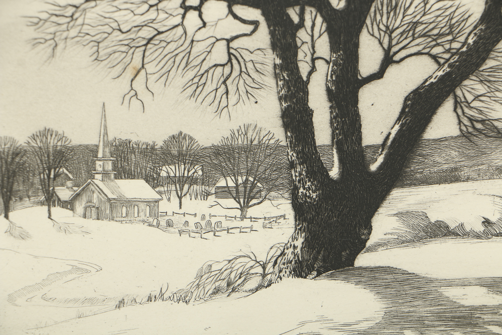 William MacLean Signed Etching on Paper "Silent Night"